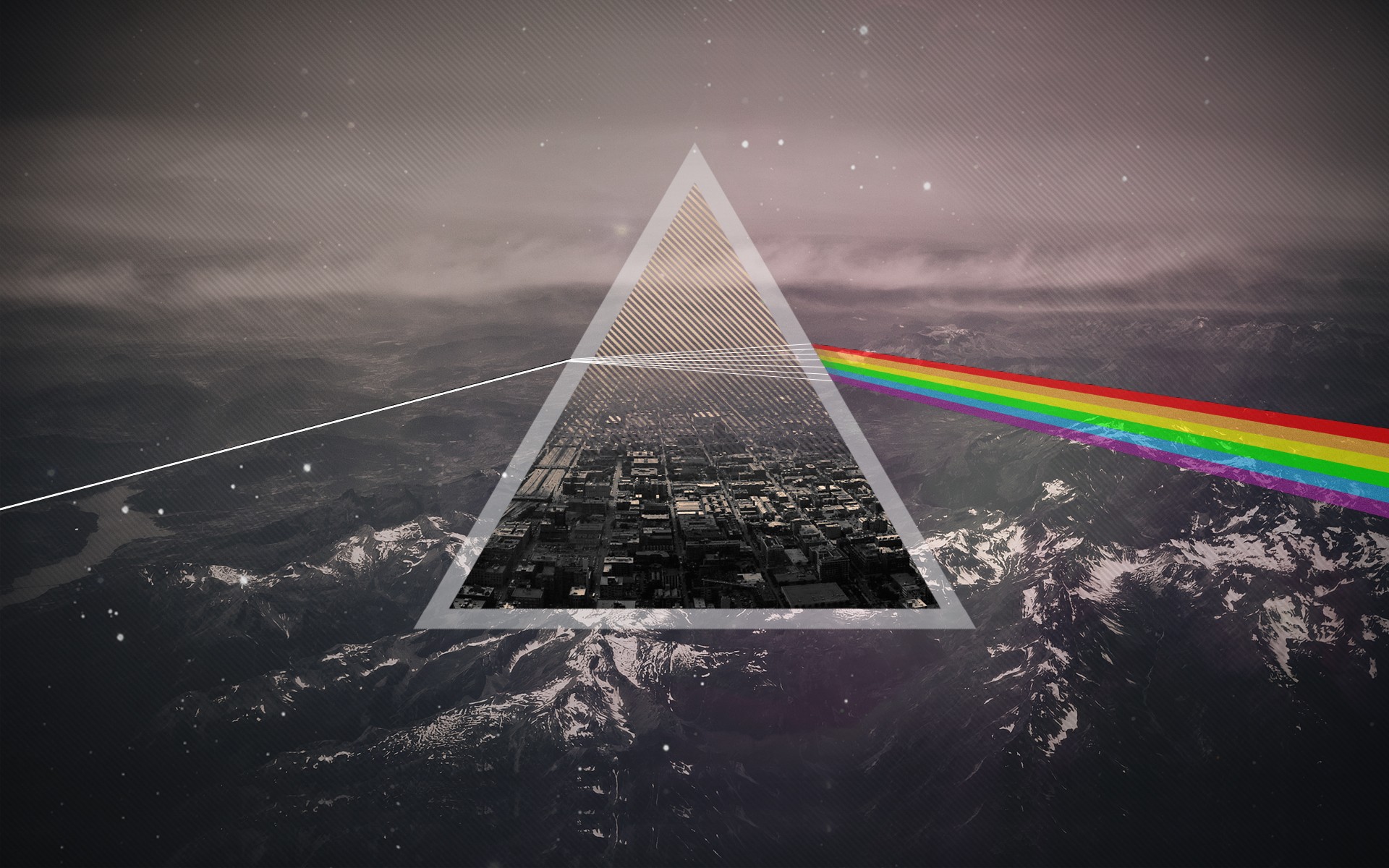 Pink Floyd The Dark Side Of The Moon Triangle Mountains Picture In Picture 1920x1200