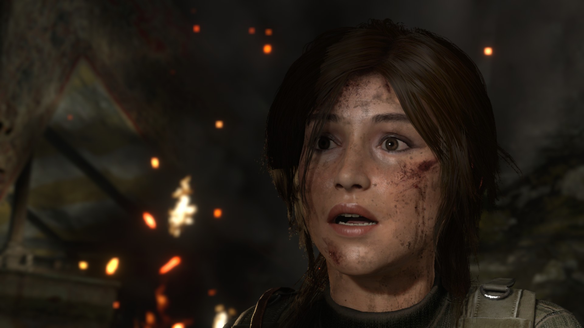 Rise Of The Tomb Raider Lara Croft Brunette Brown Eyes Looking Into The Distance Surprised 1920x1080