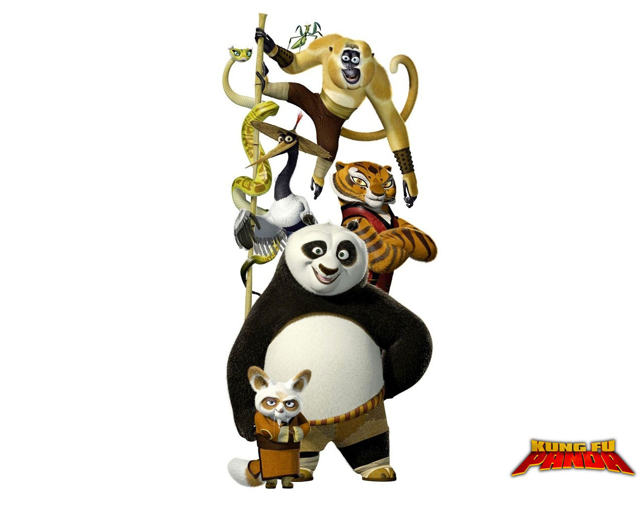 Kung Fu Panda Po Kung Fu Panda Shifu Kung Fu Panda Tigress Kung Fu Panda Viper Monkey Mantis Kung Fu 1280x1024