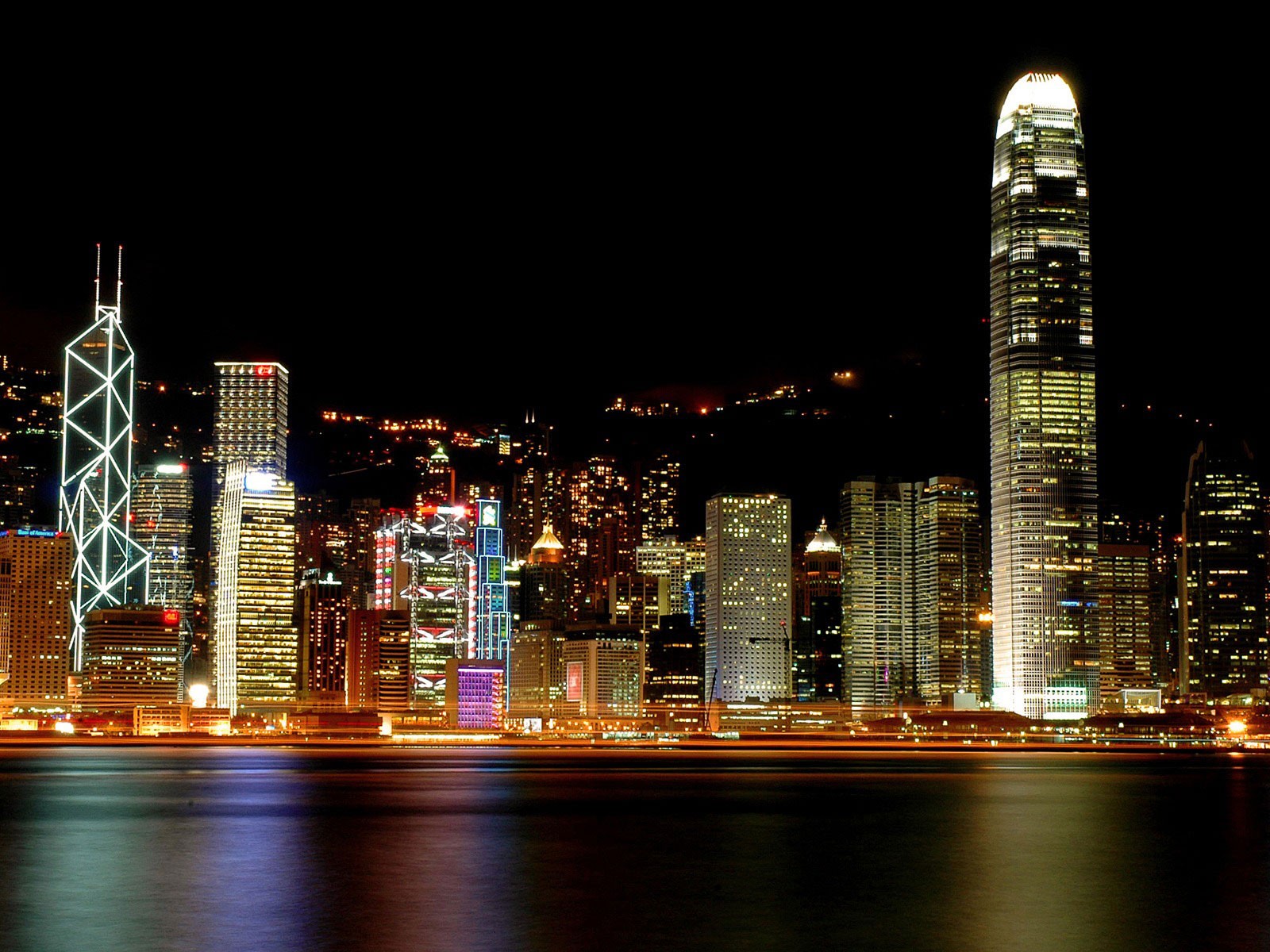 Architecture City Victoria Harbour Cityscape Hong Kong City Lights Skyscraper 1600x1200