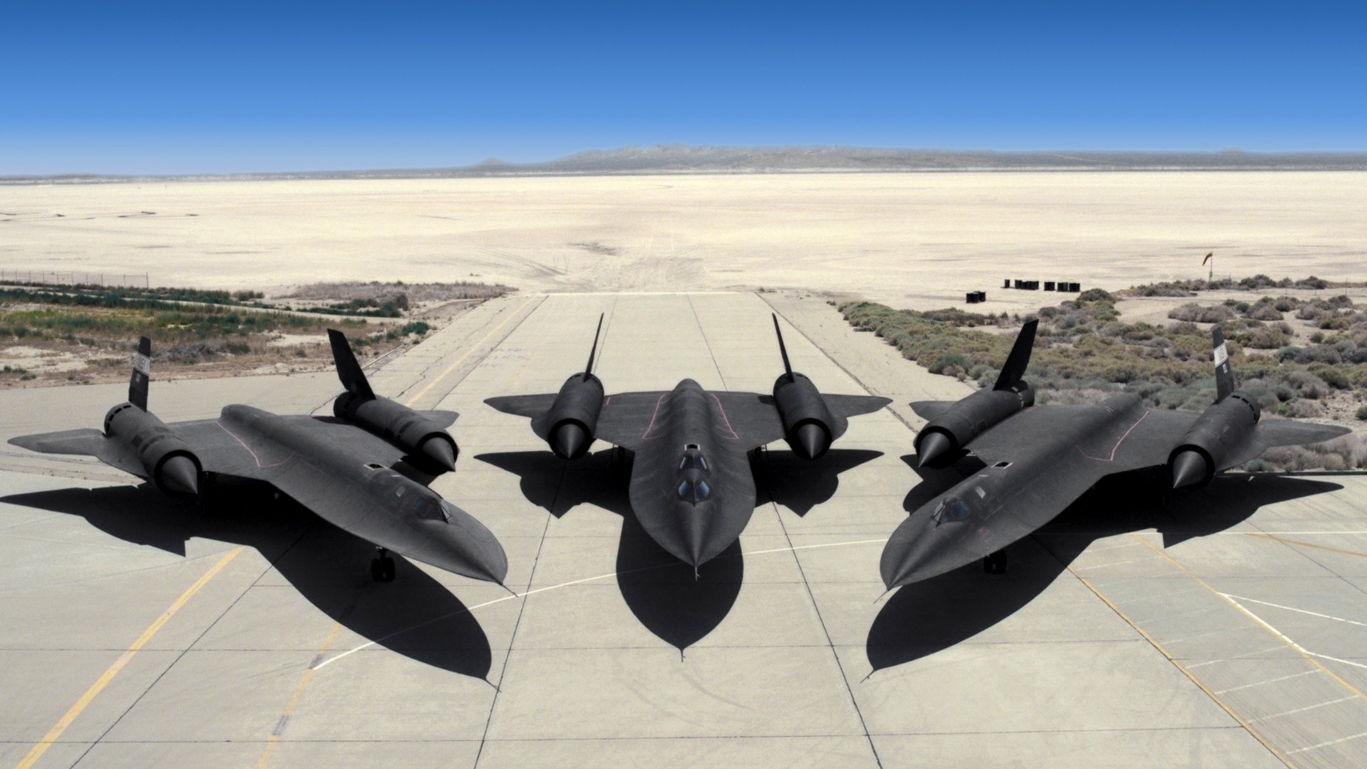 Aircraft Jets Futuristic Airplane Black Military Lockheed SR 71 Blackbird Lockheed SR 71B 1920x1080