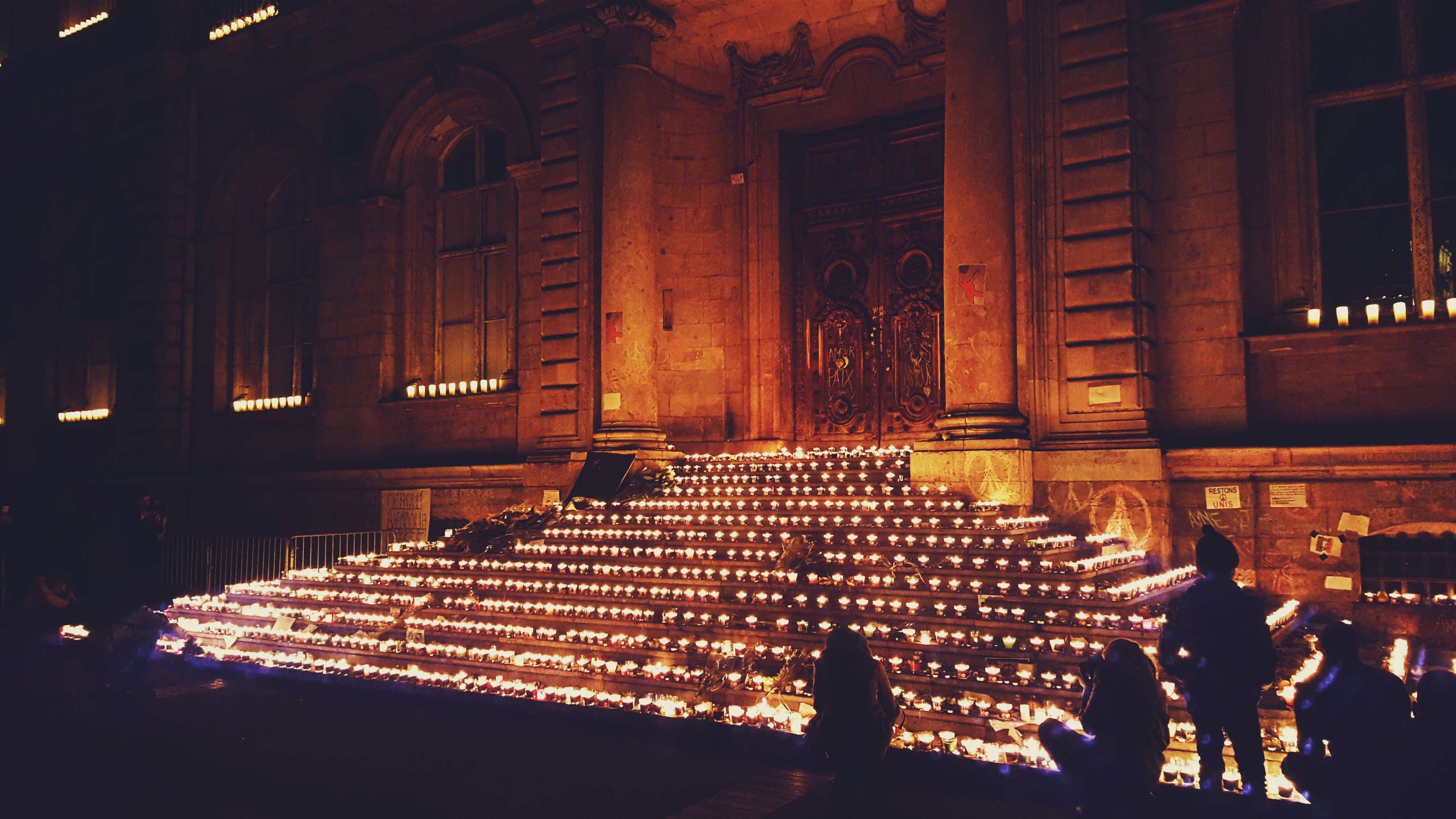 Photography City Cityscape Lyon Lights People Night Candles Orange 3264x1836