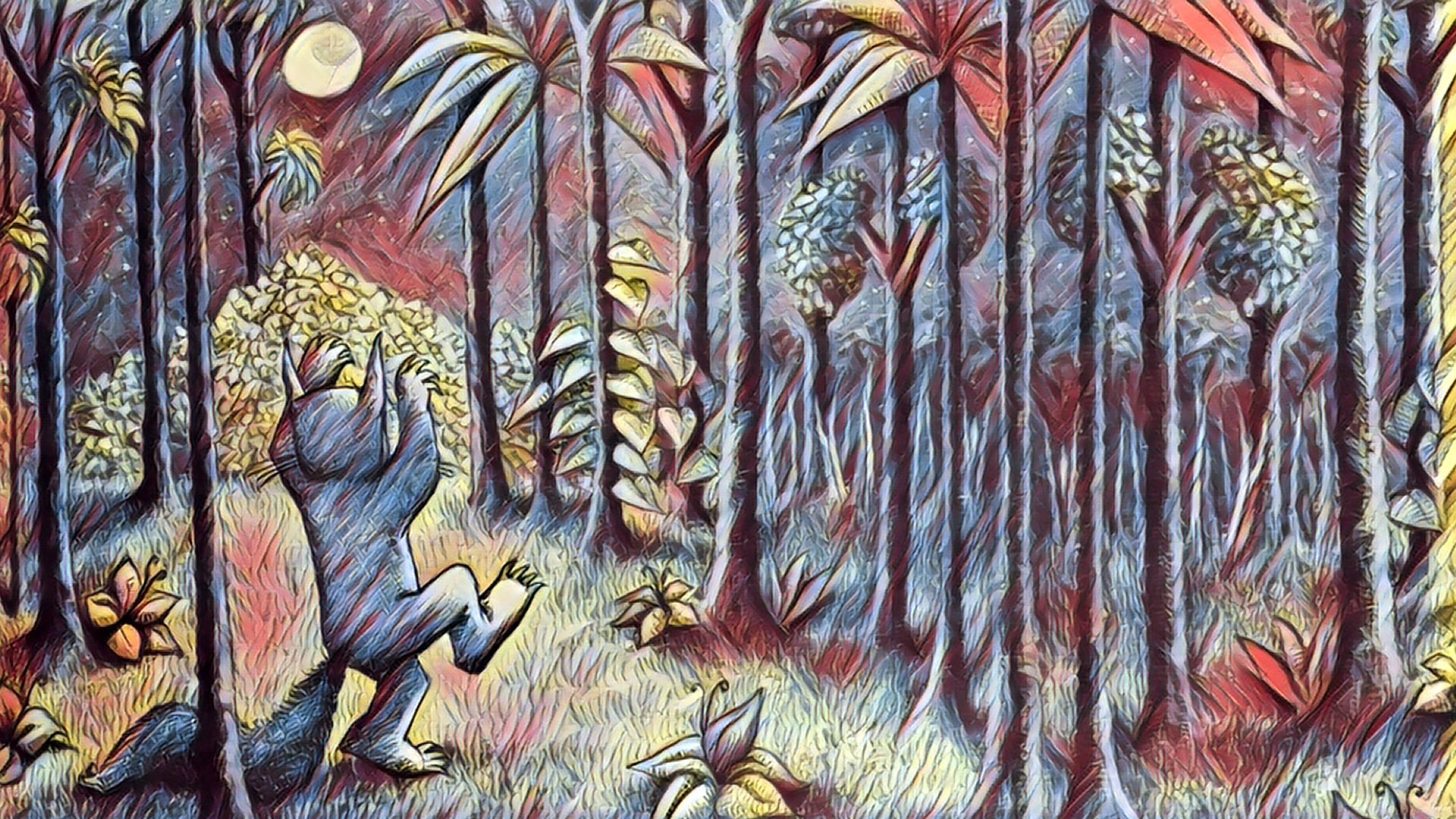 Where The Wild Things Are Night Forest Moon Maurice Sendak 1920x1080