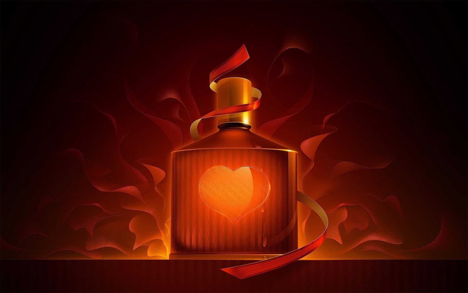 Artistic Love Heart Flame Perfume 1920x1200