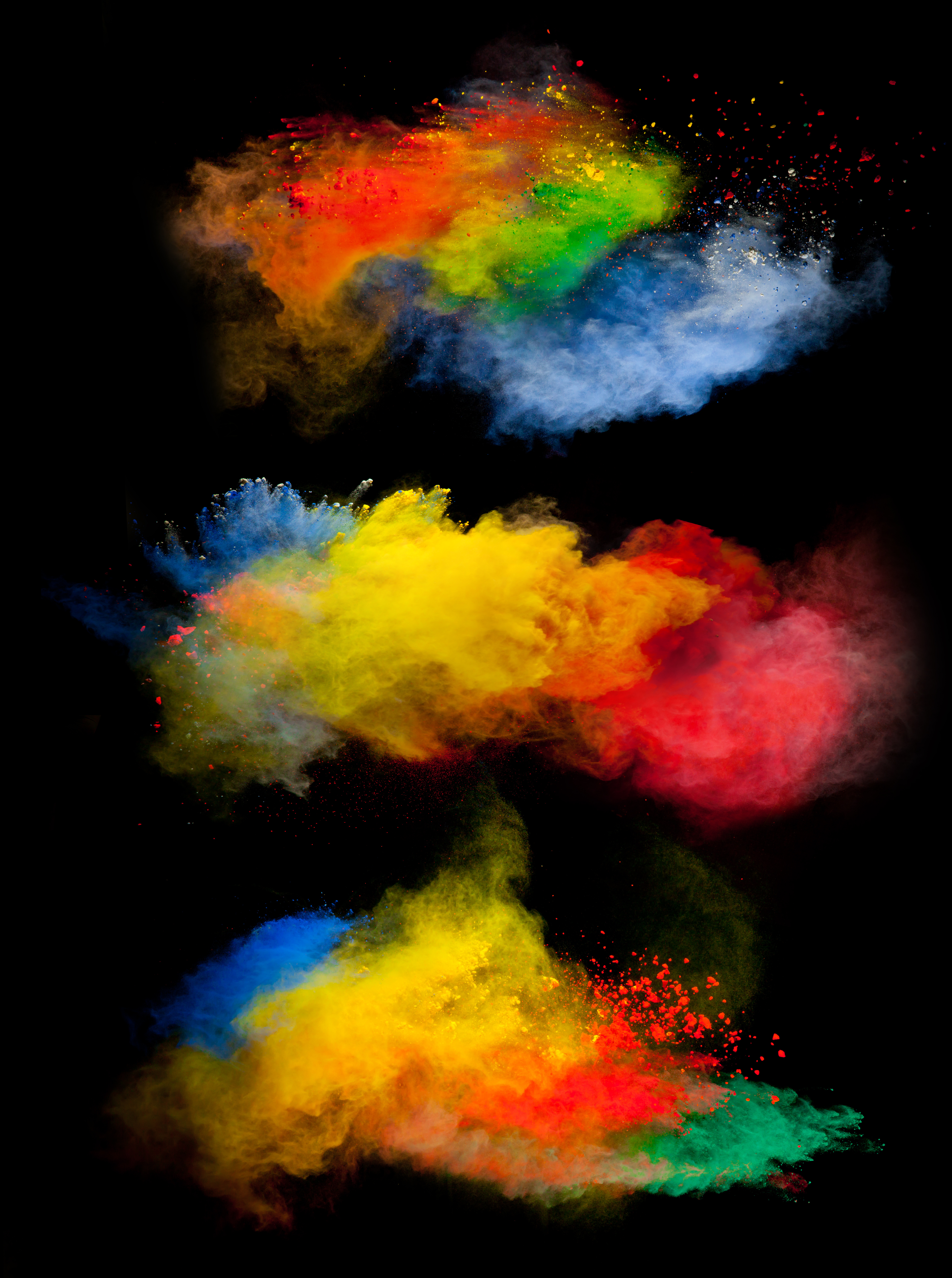 Powder Explosion Powder Black Background Colorful 4469x6000