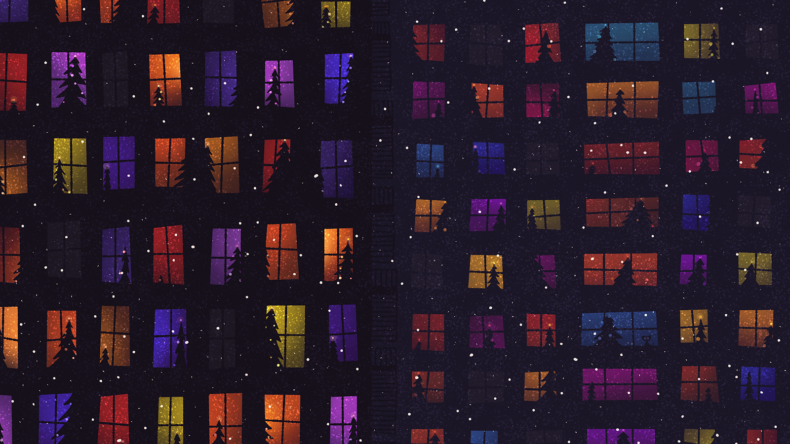 Window Sill Colorful Christmas Snow 1600x900