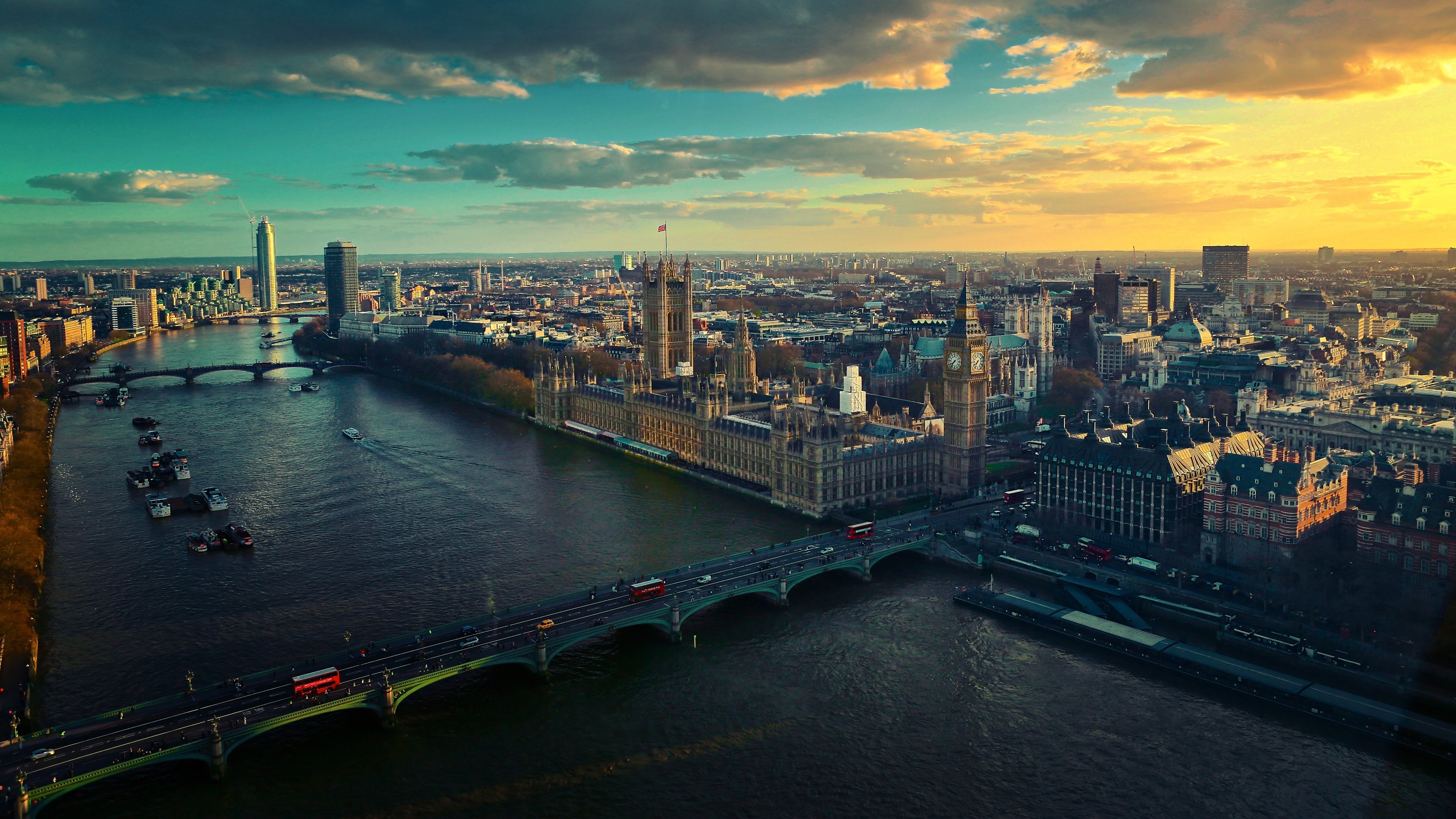 Big Ben England UK River Thames Westminster London City Bridge River 3840x2160