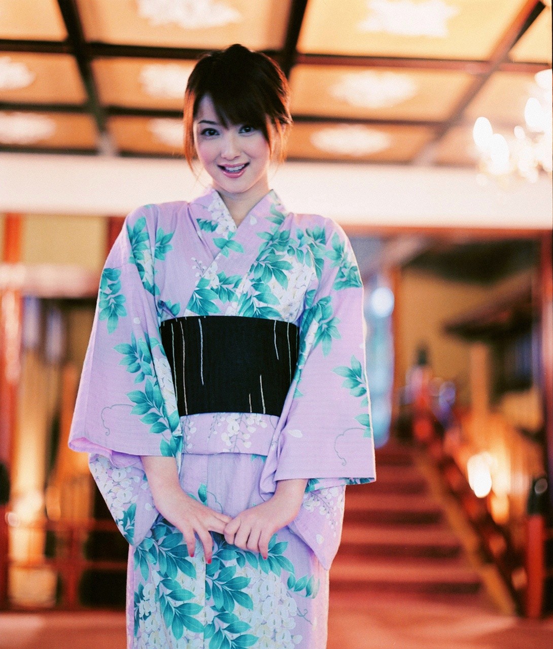 Sasaki Nozomi Asian Visual Young Jum Women Standing Kimono Brunette Open Mouth Looking At Viewer 1090x1280
