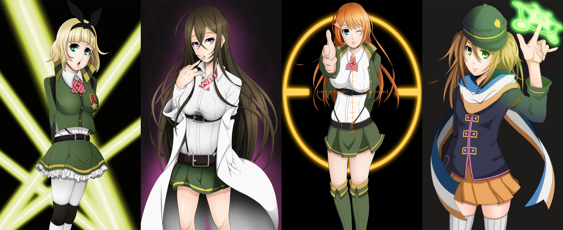 Usagi Saionji Ikaruga Suginami Ouka Ootori Mari Nikaido AntiMagic Academy 35th Test Platoon 2200x900