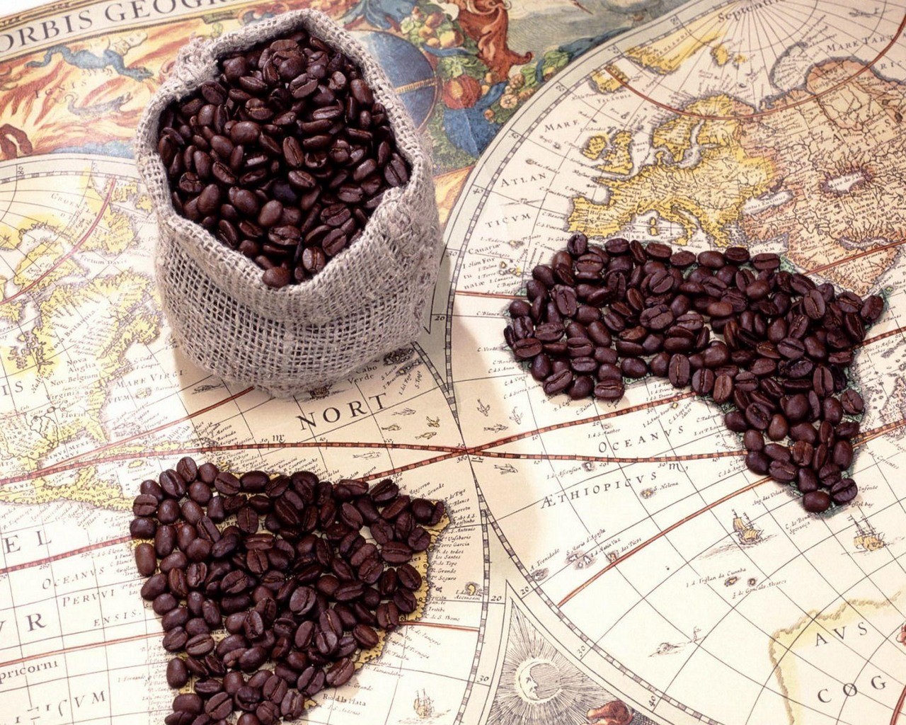 Coffee Beans South America Africa 1280x1024