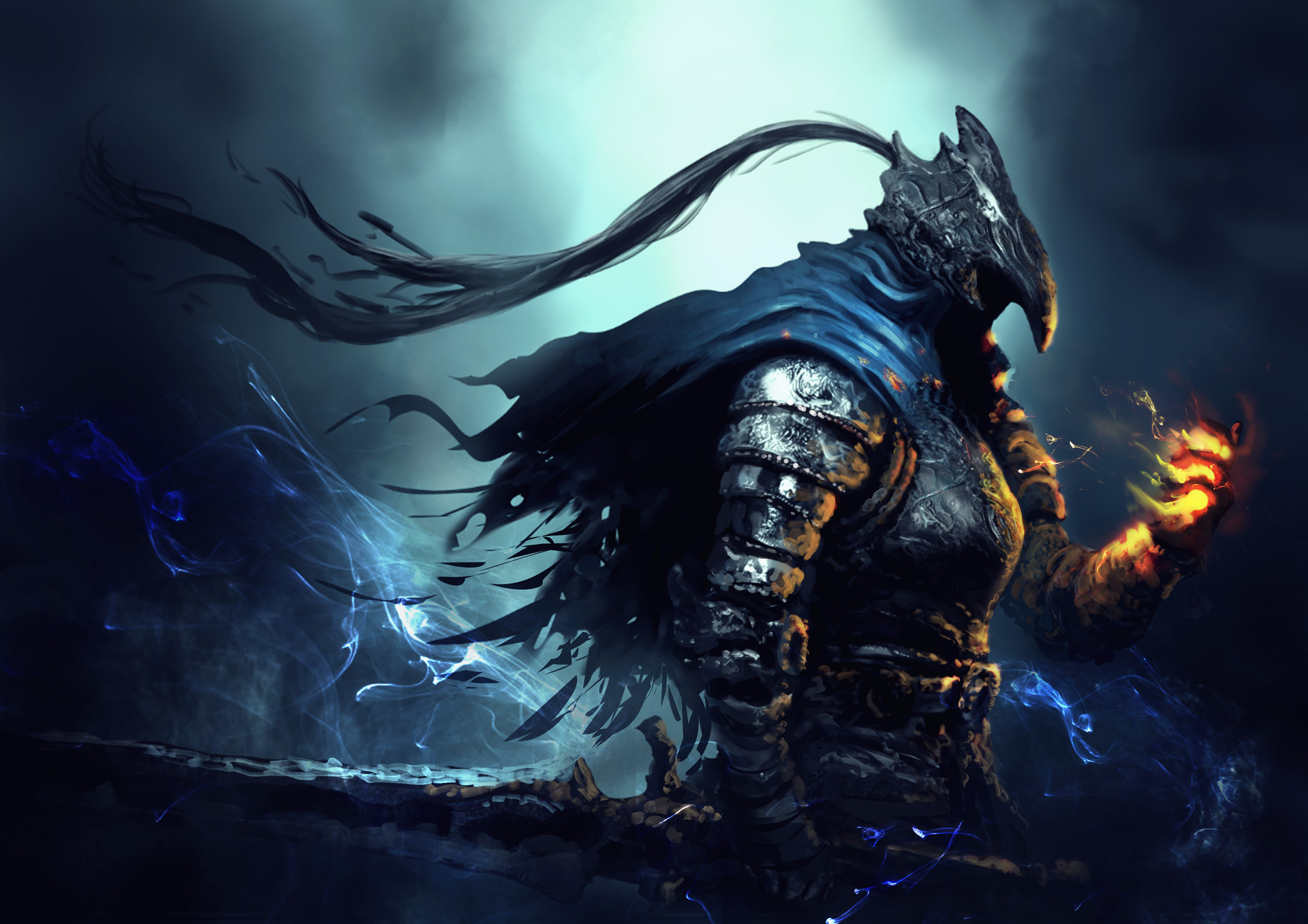 Artorias Artorias The Abysswalker Dark Souls Knight Fantasy Art Video Game Art 1920x1357