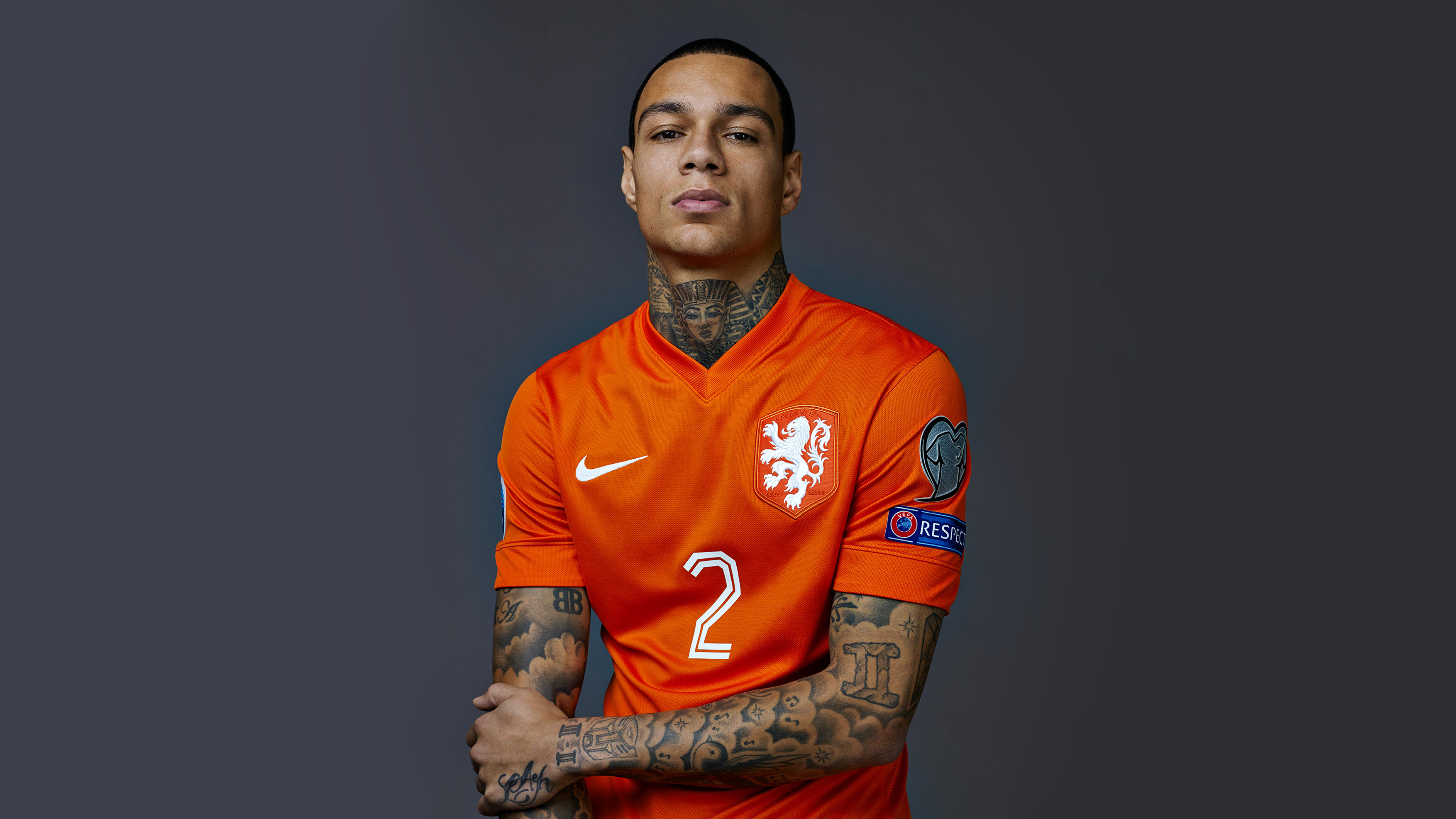 Footballers Players Tattoo Simple Background Men 3508x1973