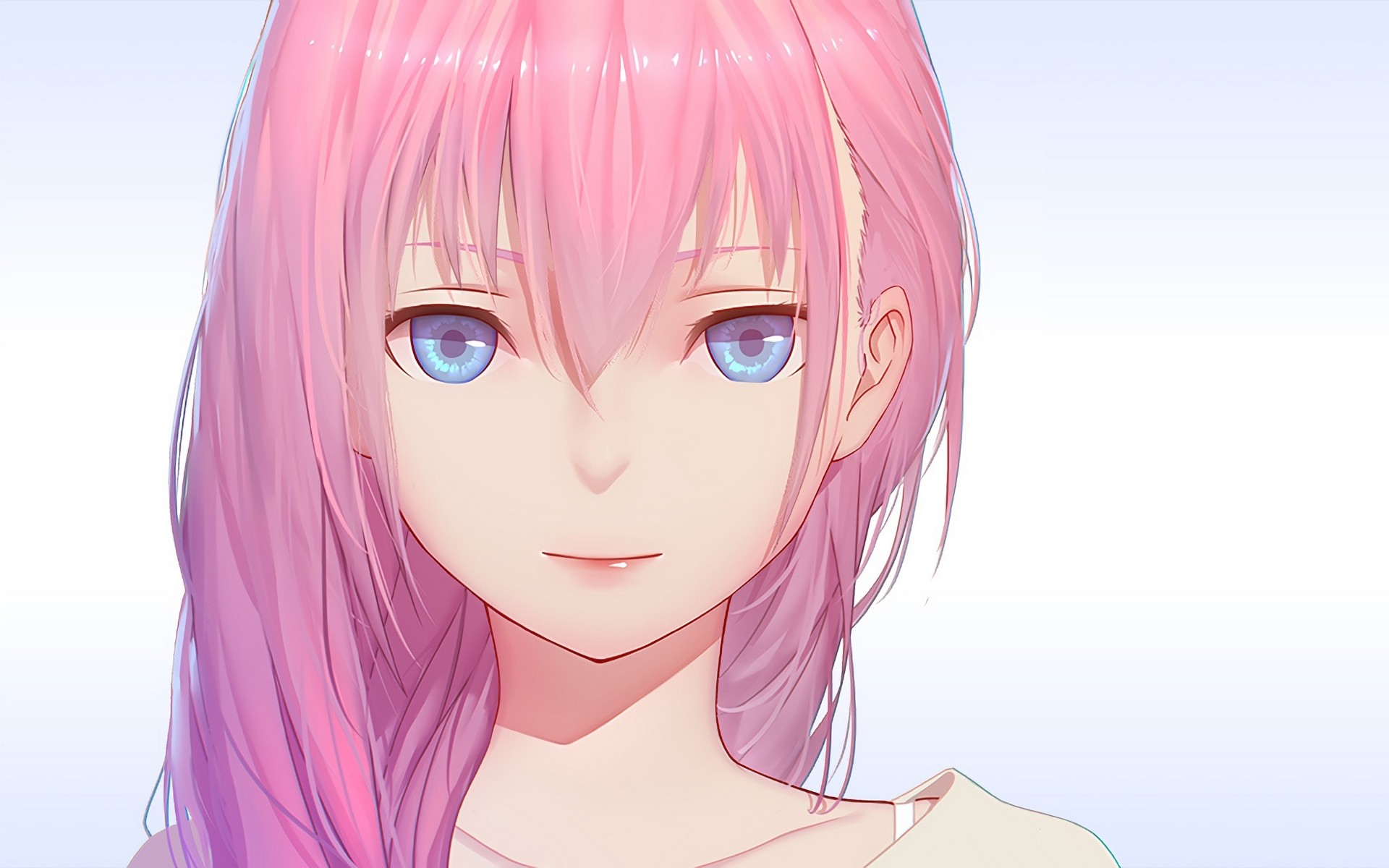 Pink Hair Anime Girls Anime Face Blue Eyes 1920x1200
