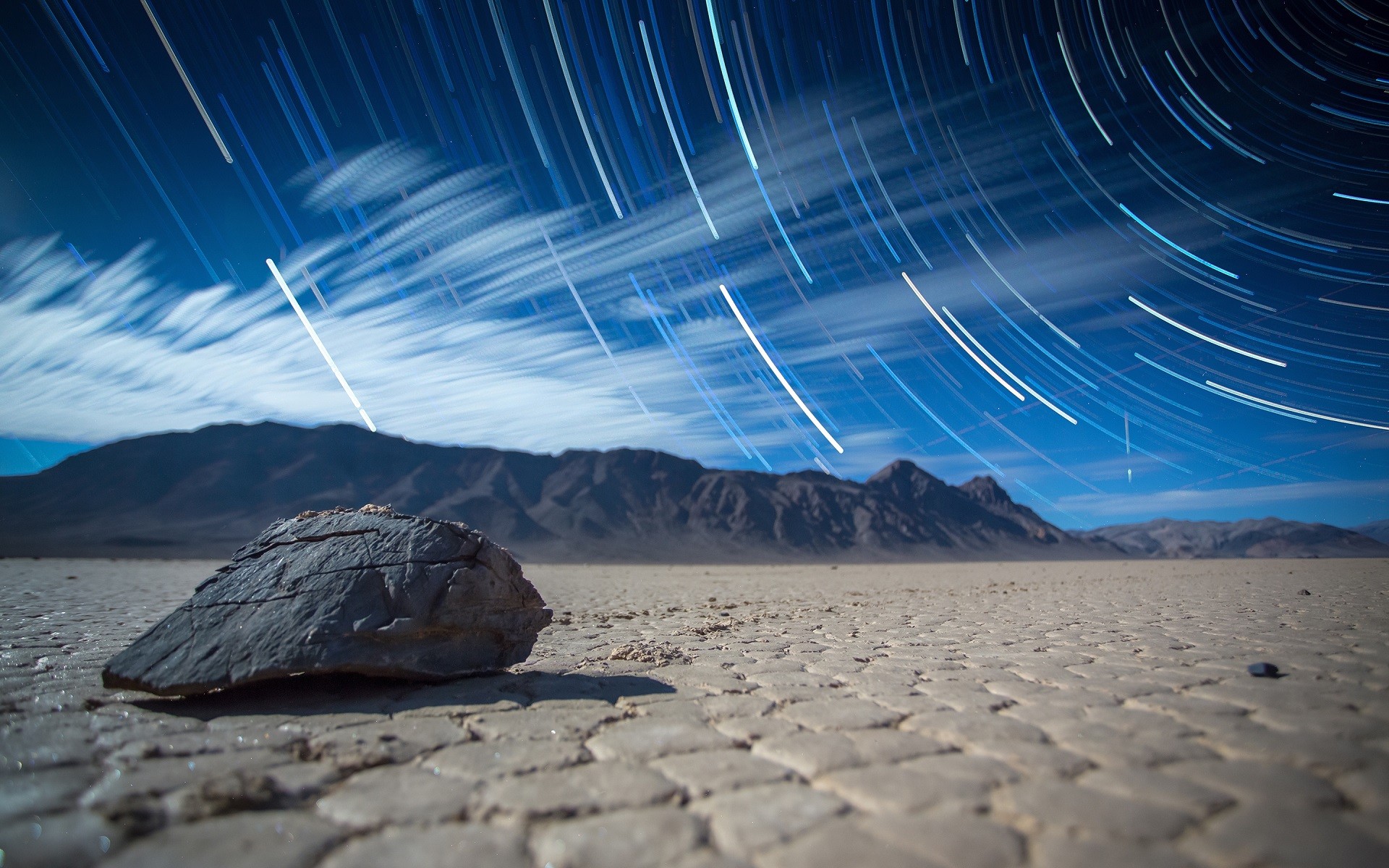 Nature Landscape Abstract Rock Desert Hills Long Exposure Star Trails Worms Eye View Depth Of Field  1920x1200