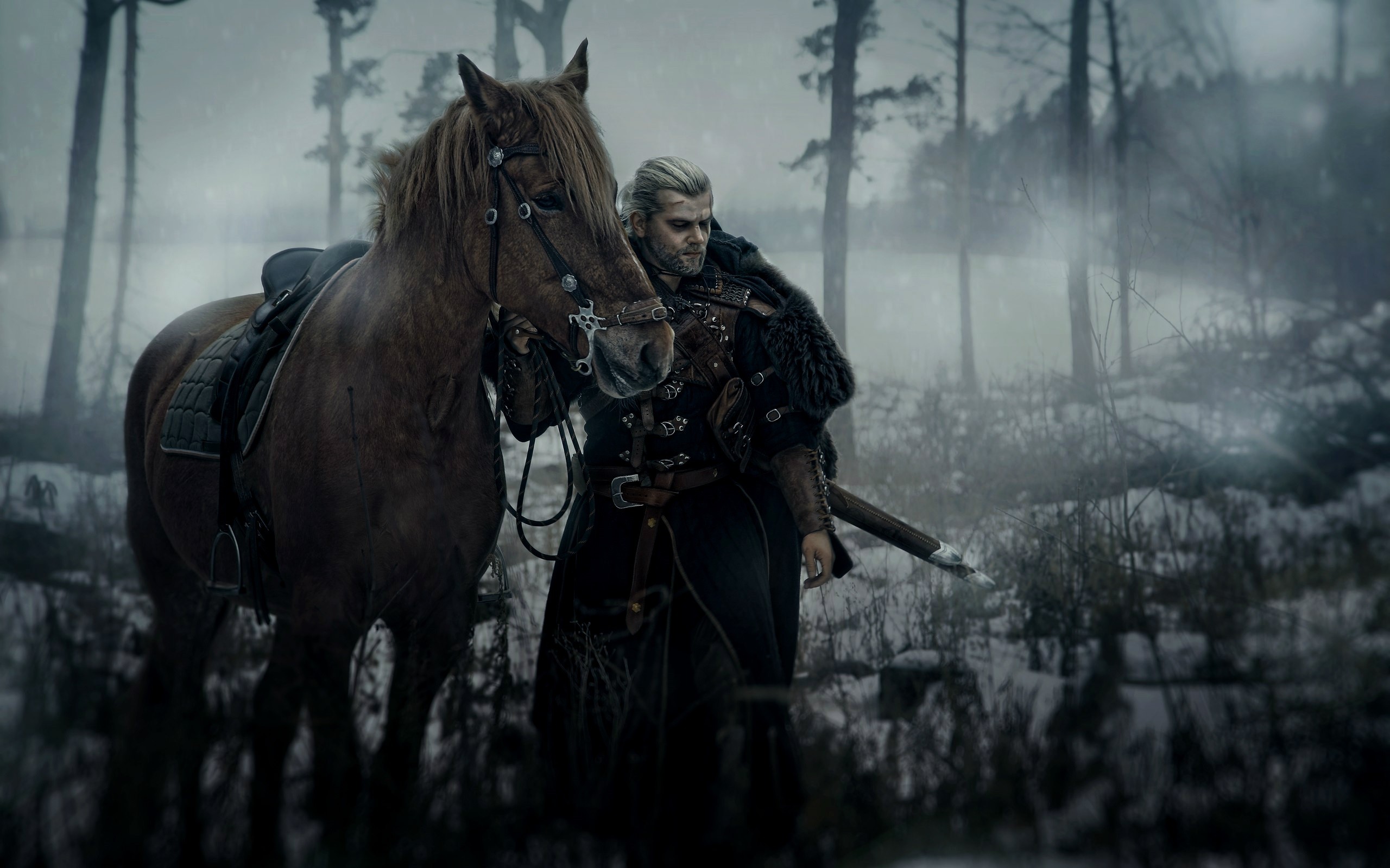 The Witcher Geralt Of Rivia Sword Horse Cosplay The Witcher 3 Wild Hunt P Otka Horse 2560x1600