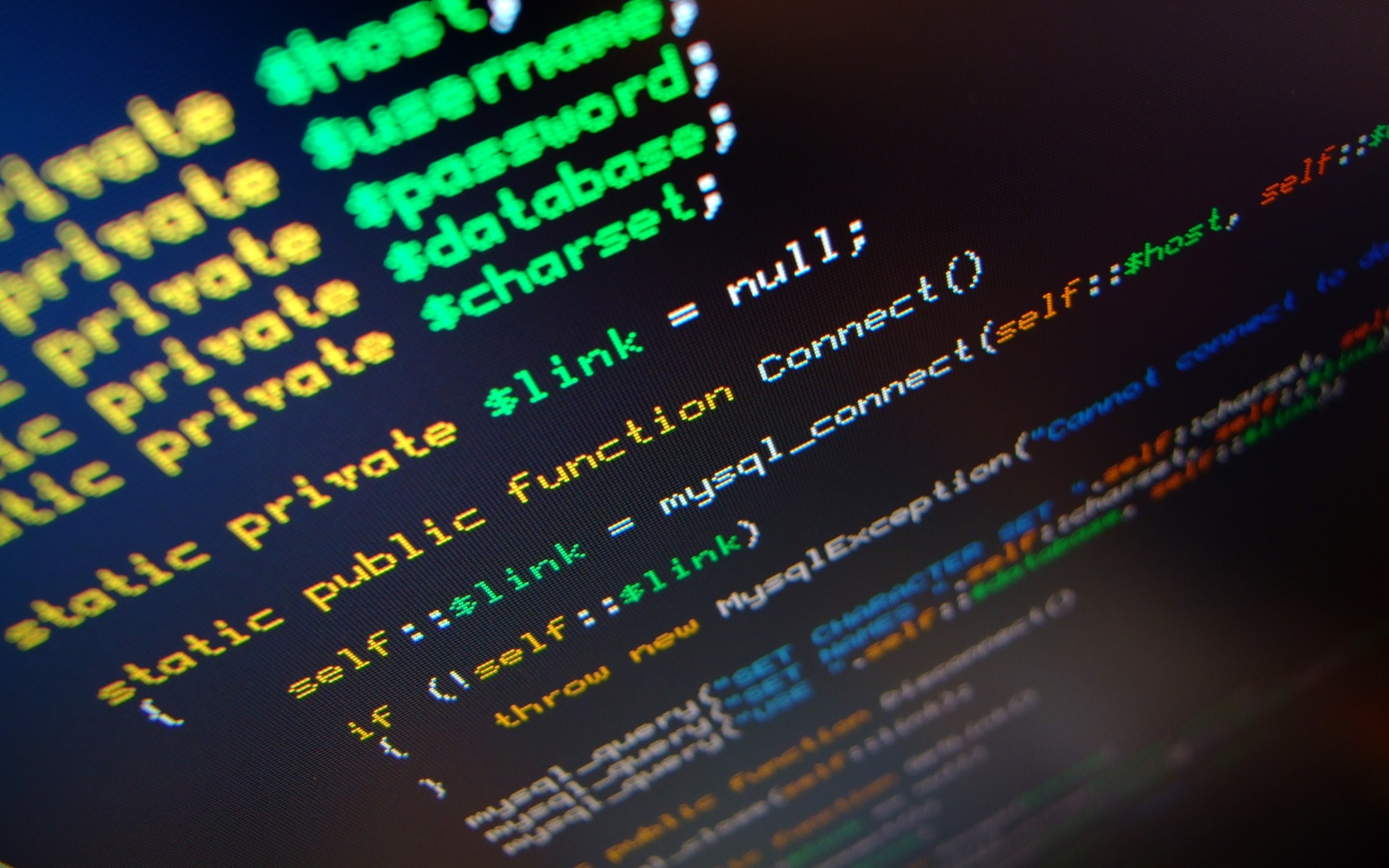 Code Syntax Highlighting PHP Programming Programming Language Computer Pixels Computer Screen Web De 2560x1600
