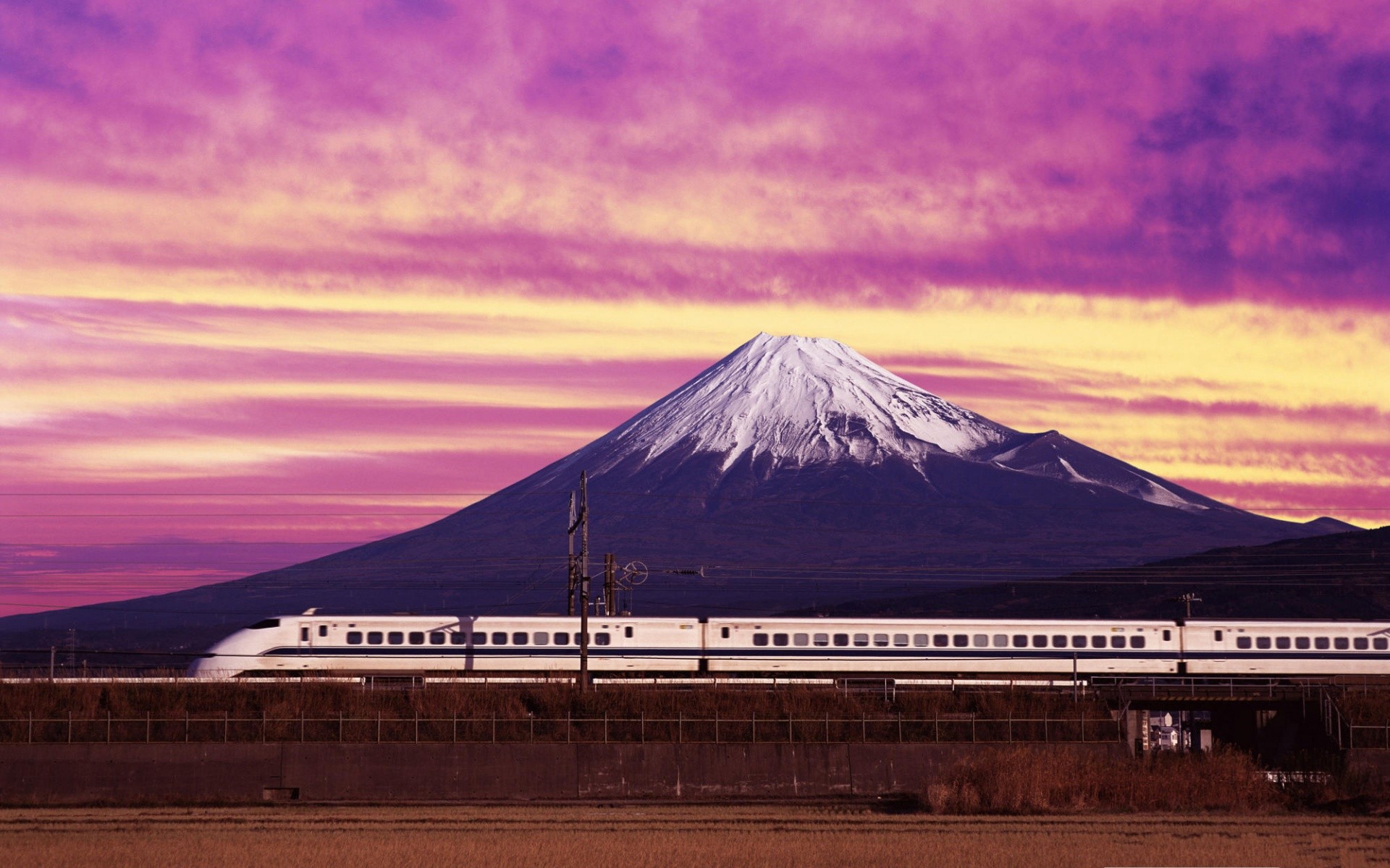 Mount Fuji Fujiyama Japan Train 1920x1200