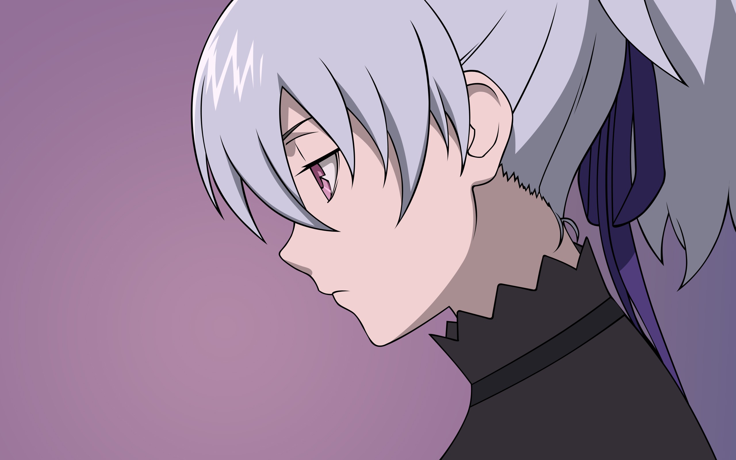 Anime Darker Than Black Anime Girls Purple Background Purple Eyes Face Profile Yin 2560x1600