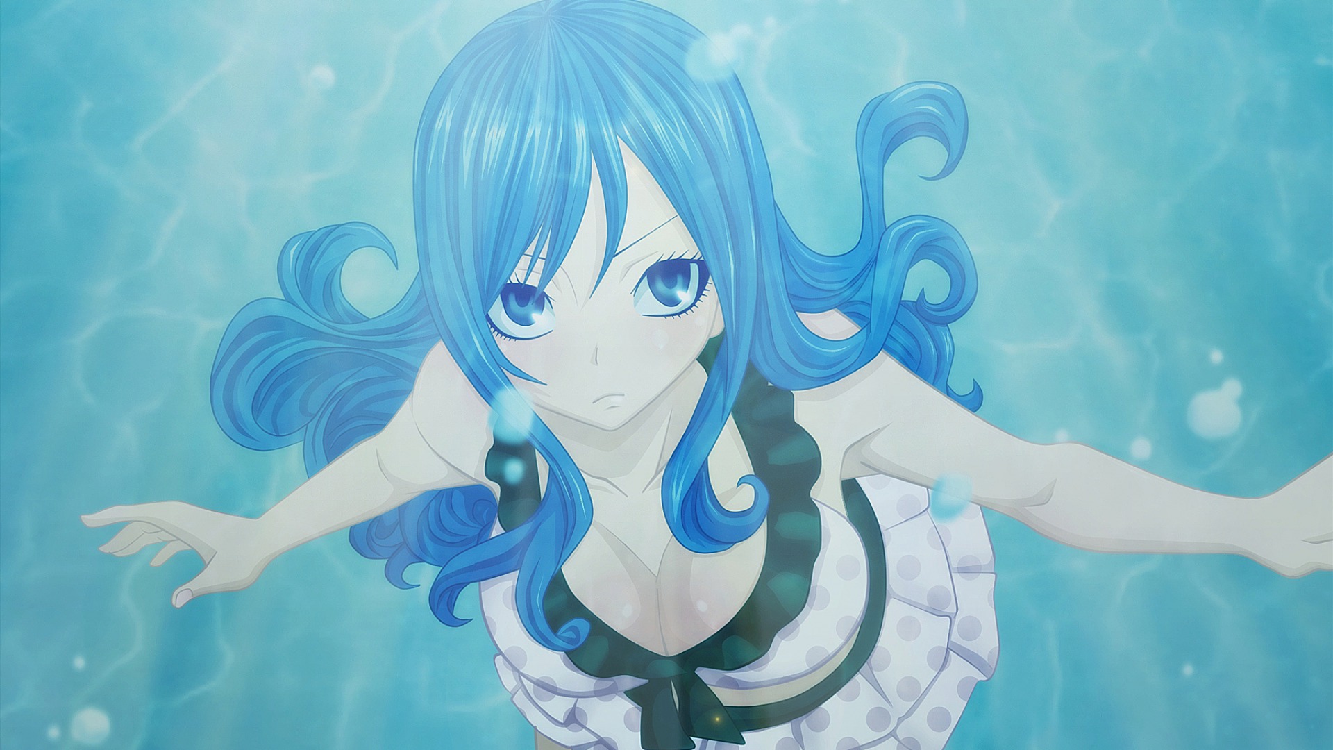 Fairy Tail Lockser Juvia Anime Girls Underwater Blue Hair Blue Eyes Anime Cyan 1920x1080
