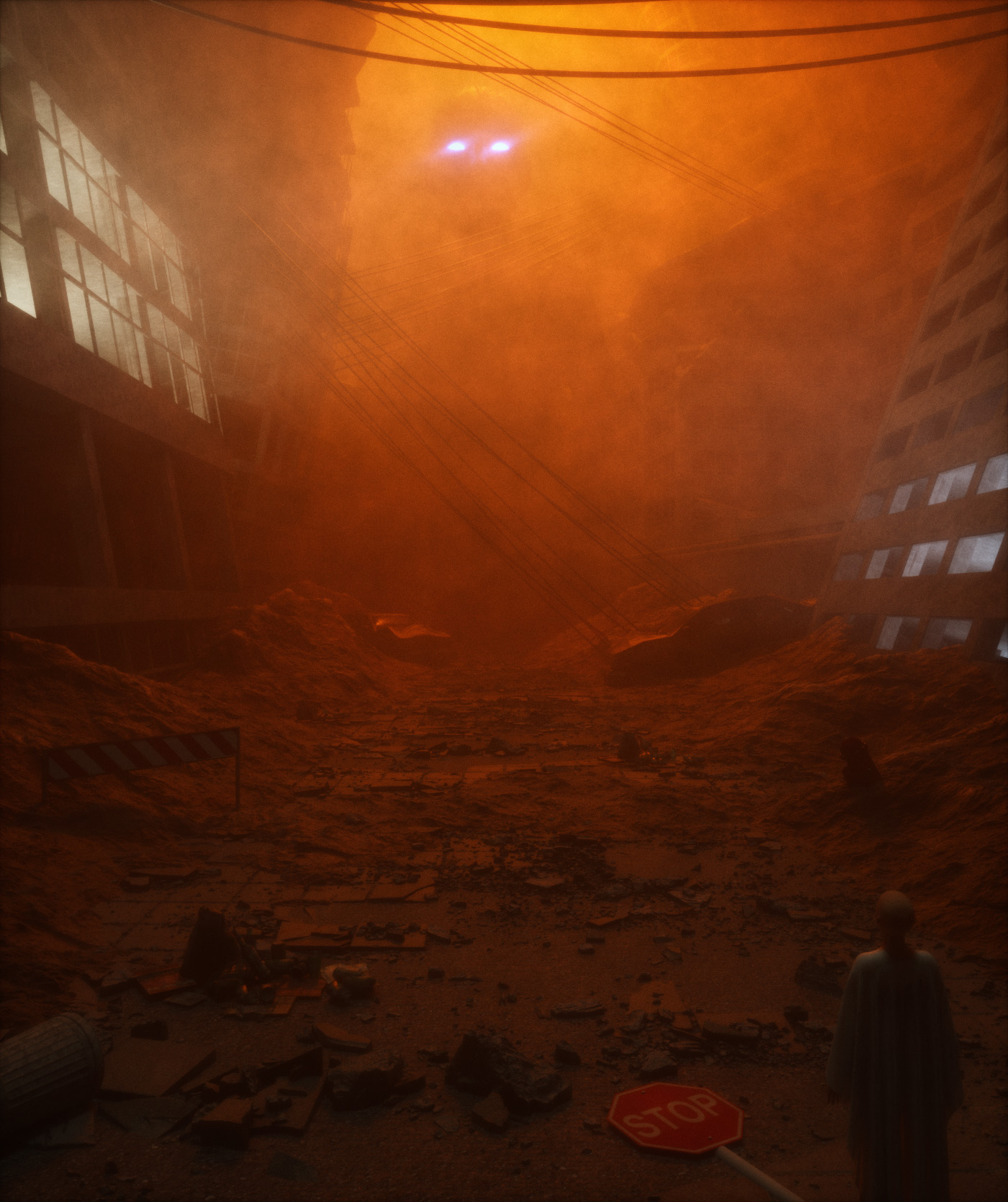 Cinema4D Surreal City Artwork Apocalyptic 1400x1670