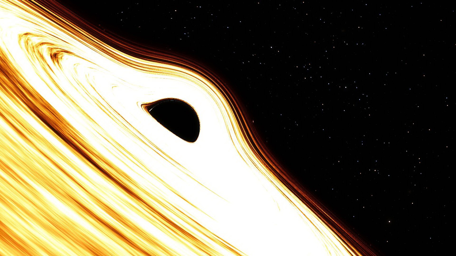 Space Physics Black Holes Space Art Digital Art Yellow 1920x1080