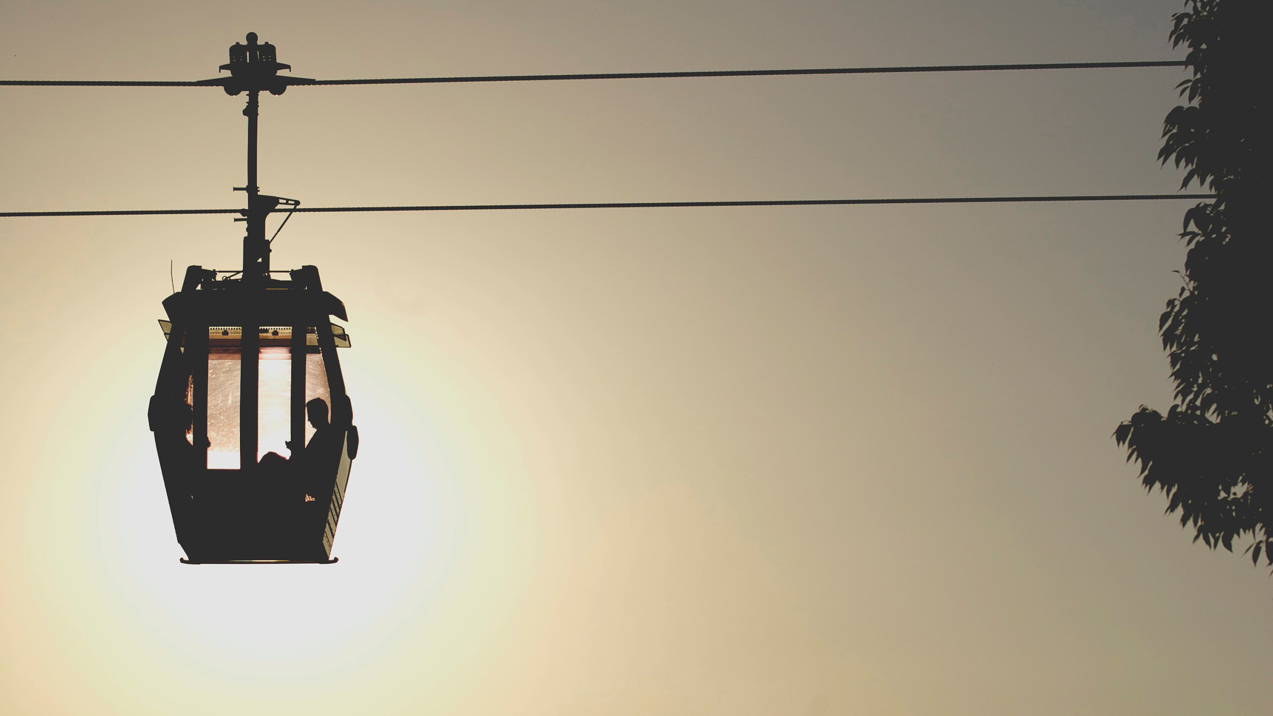 Photography Sunset Reading Cable Car 2560x1440