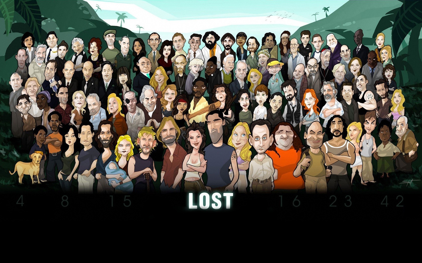 Drawing Animated Series Lost Numbers 1680x1050