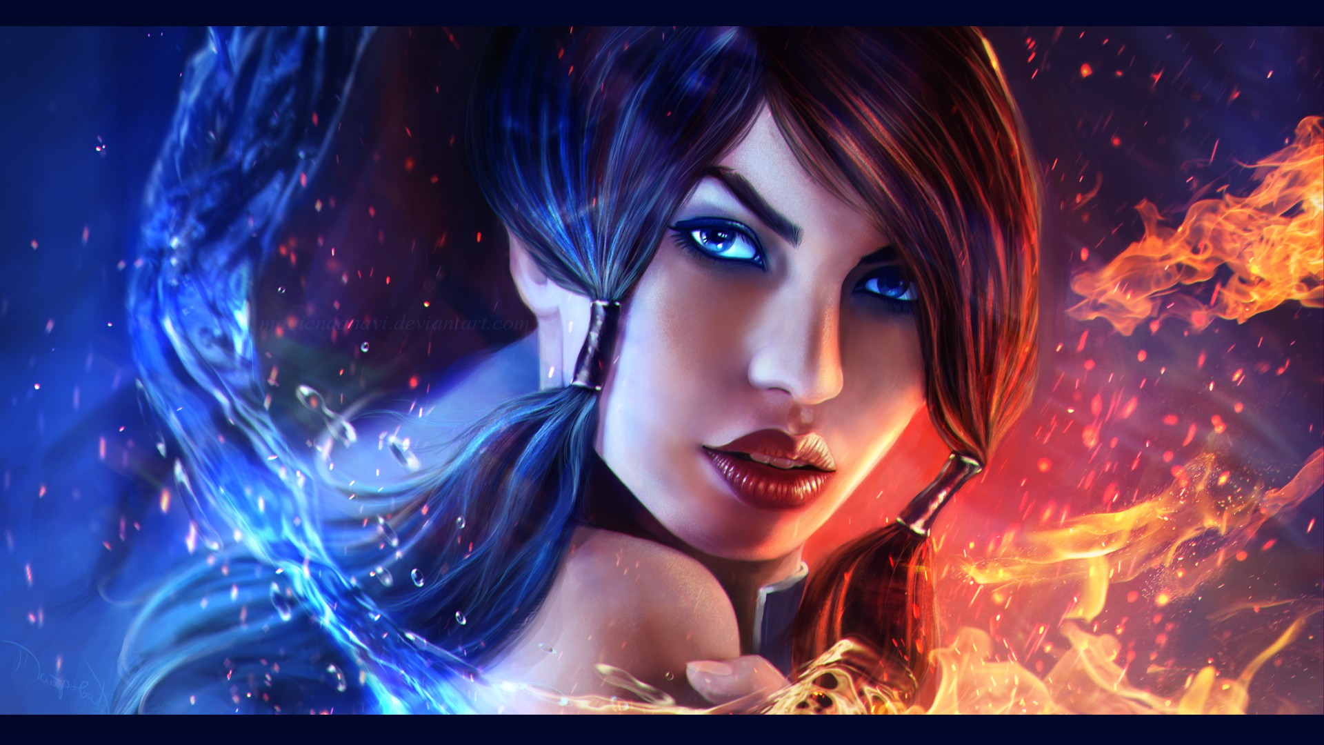 Anime Girls Anime Realistic Korra The Legend Of Korra MagicnaAnavi Fantasy Girl Face Fantasy Art 1920x1080