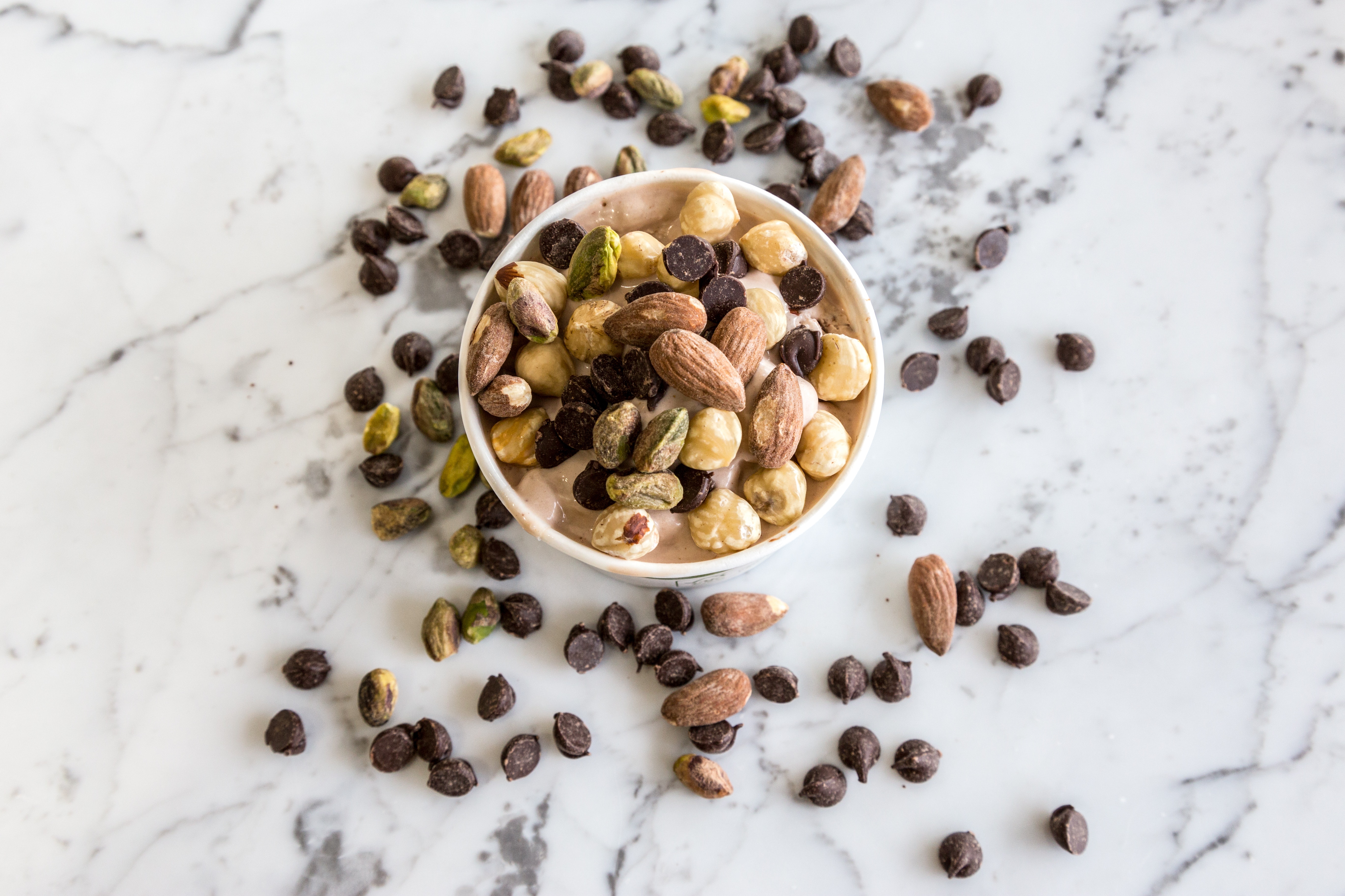 Food Nuts Bowls Marble Chocolate Hazelnut 5472x3648