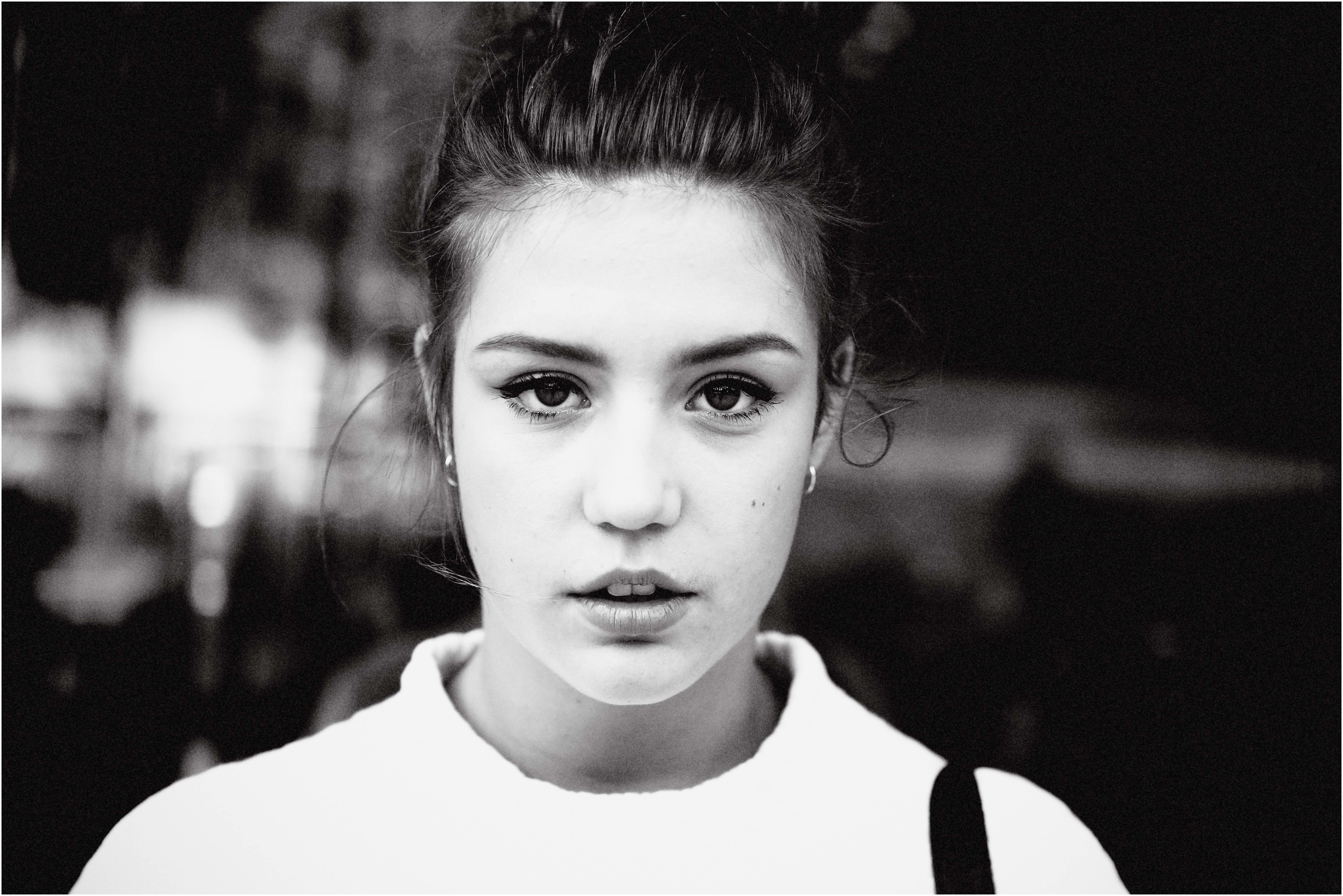 Adele Exarchopoulos Women Monochrome Face Looking At Viewer Actress 5283x3525