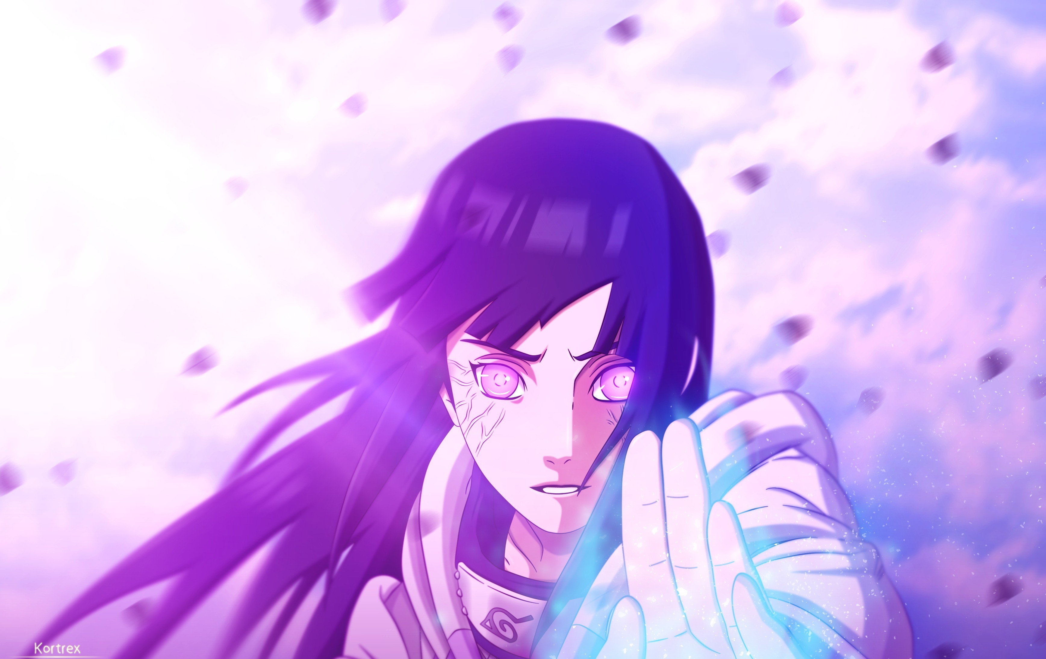 Anime Girls Anime Purple Hair Long Hair Frontal View Hinata Hy Ga Naruto Shippuden 3474x2189