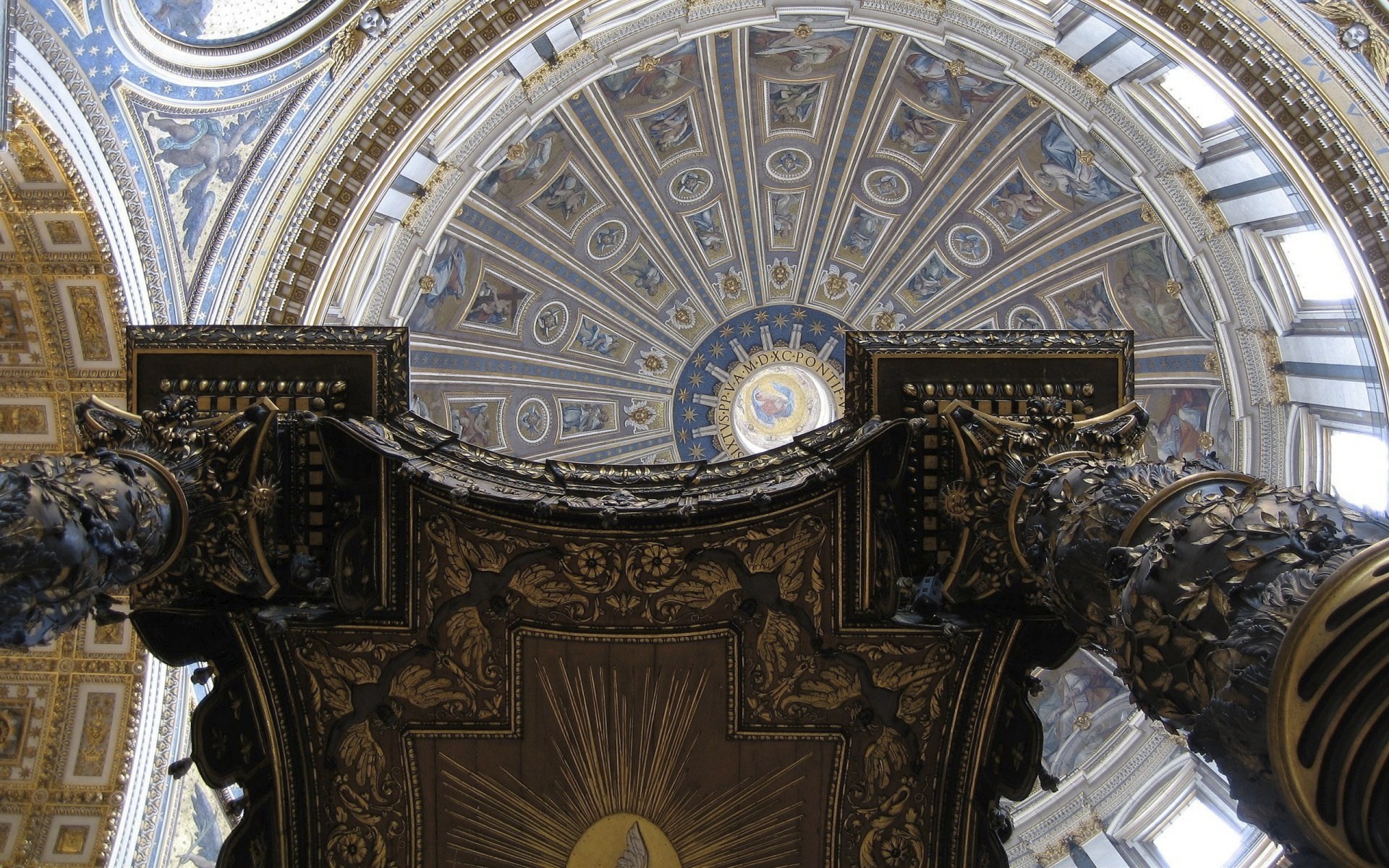 Religious Vatican City Worms Eye View Building Bottom View 1920x1200
