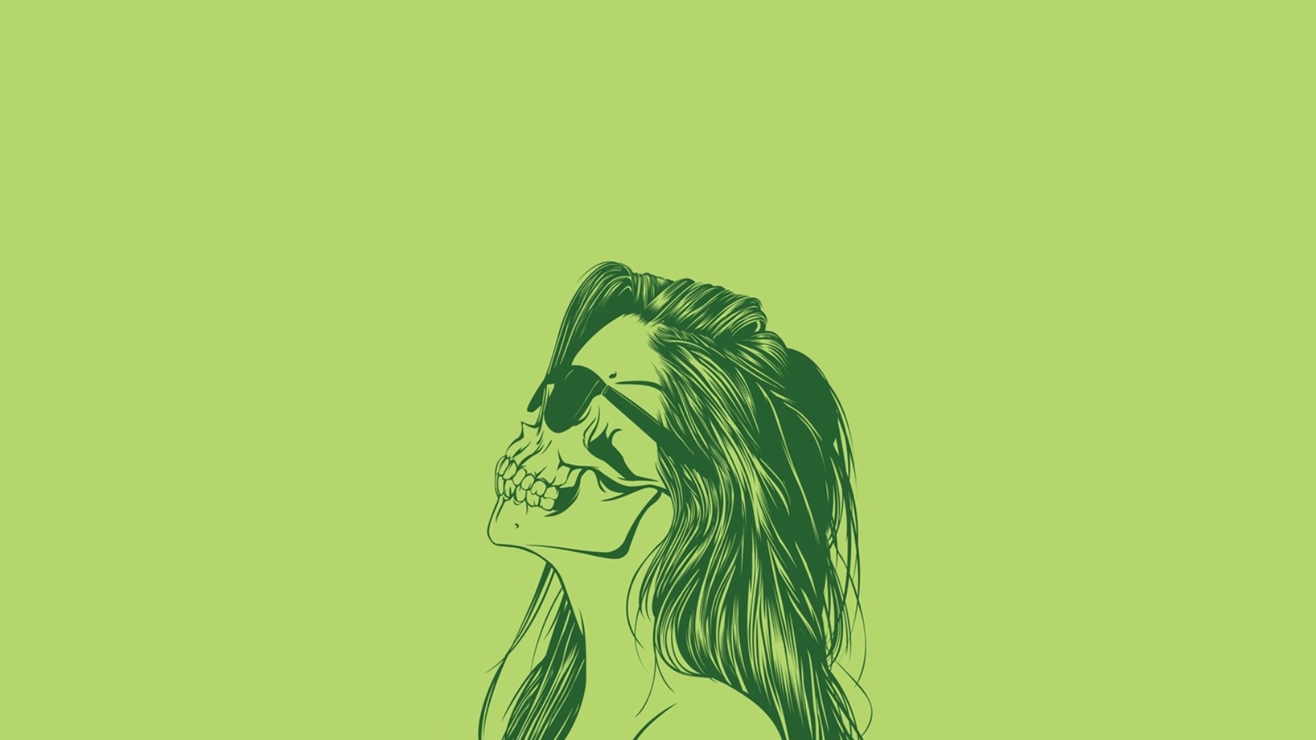 Minimalism Skull Face Sunglasses Artwork Simple Background 1920x1080