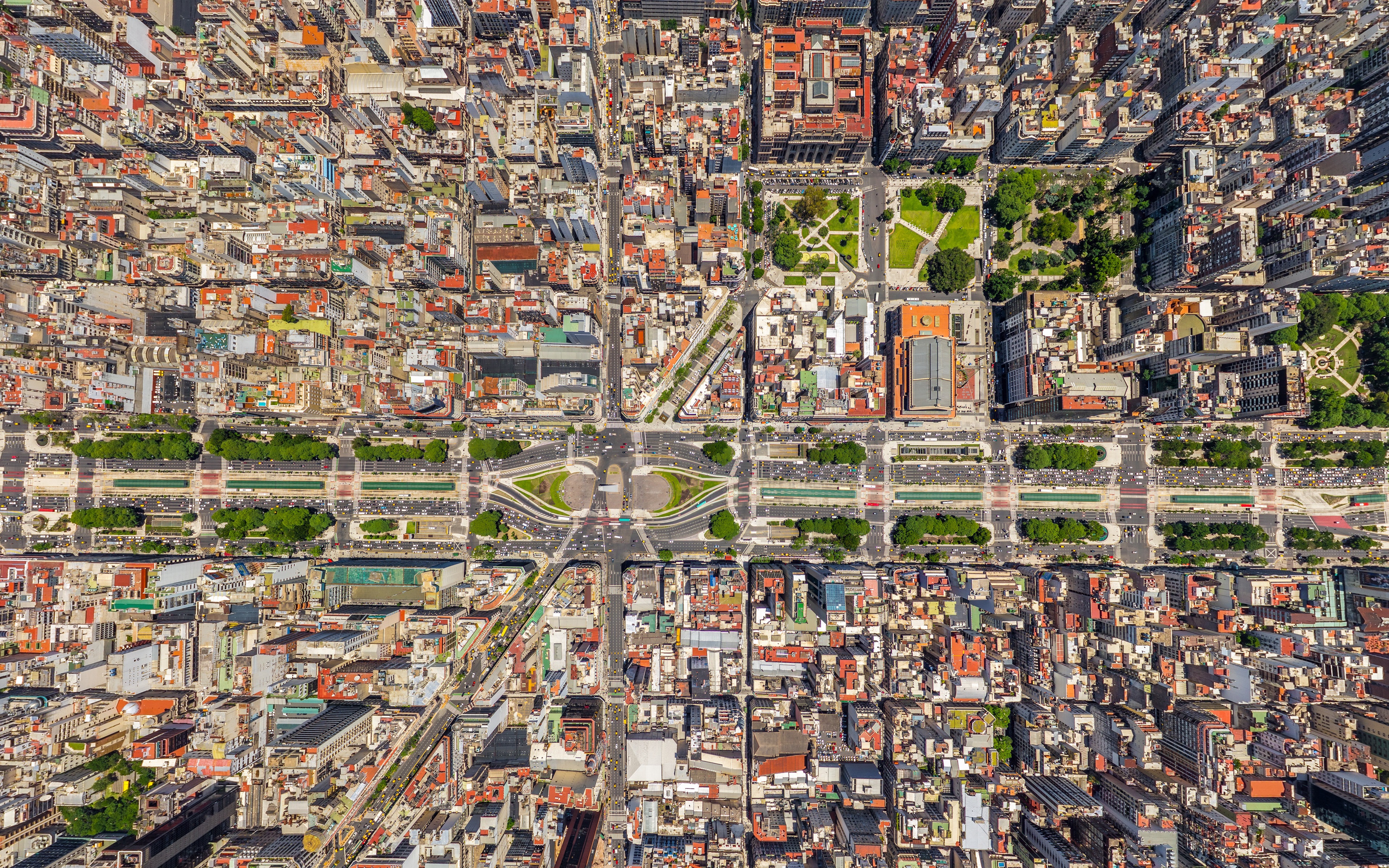 Buenos Aires Argentina City Cityscape Aerial View Aerial Birds Eye View Road Intersections Building  3840x2400