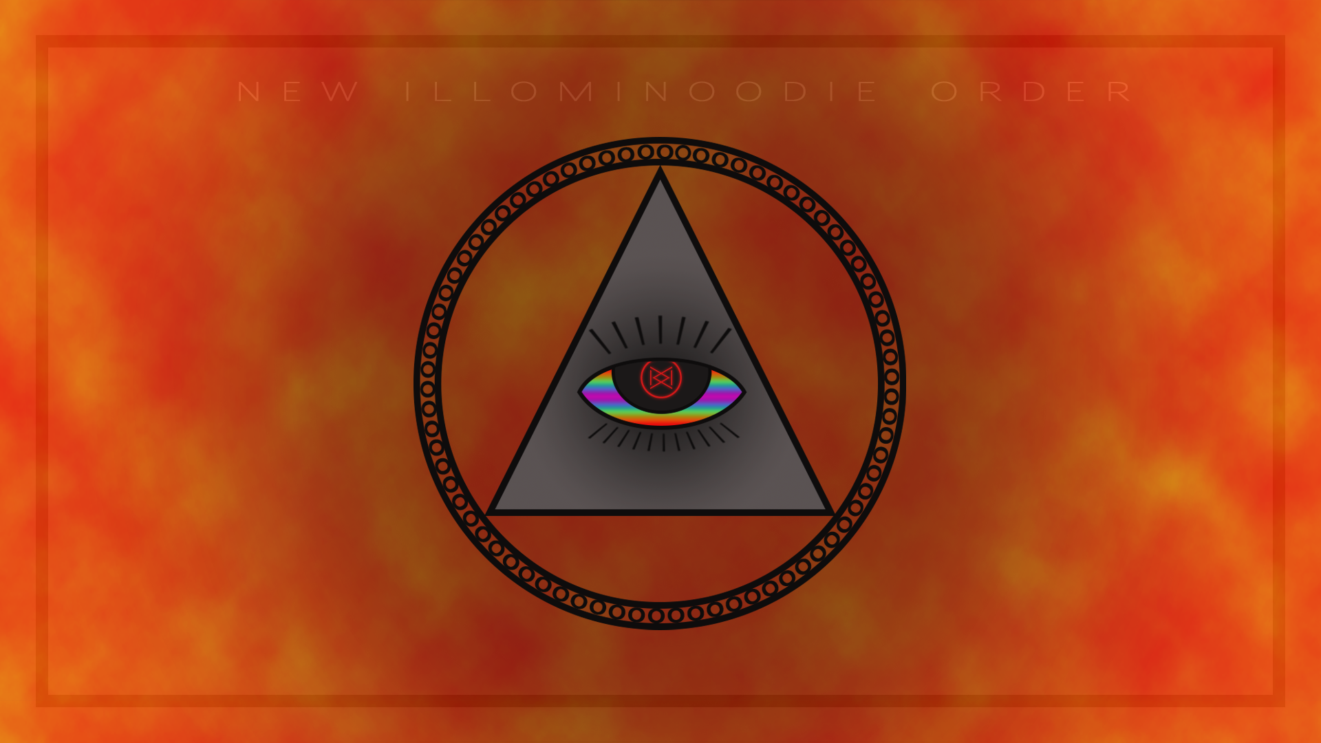 Illuminati Eyes Triangle Orange Background 1920x1080