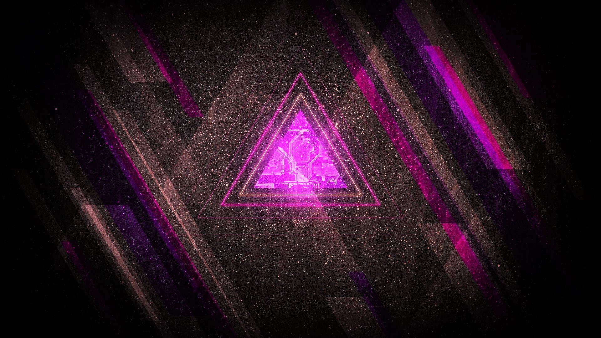 Abstract Purple Triangle Shards Digital Art 1920x1080