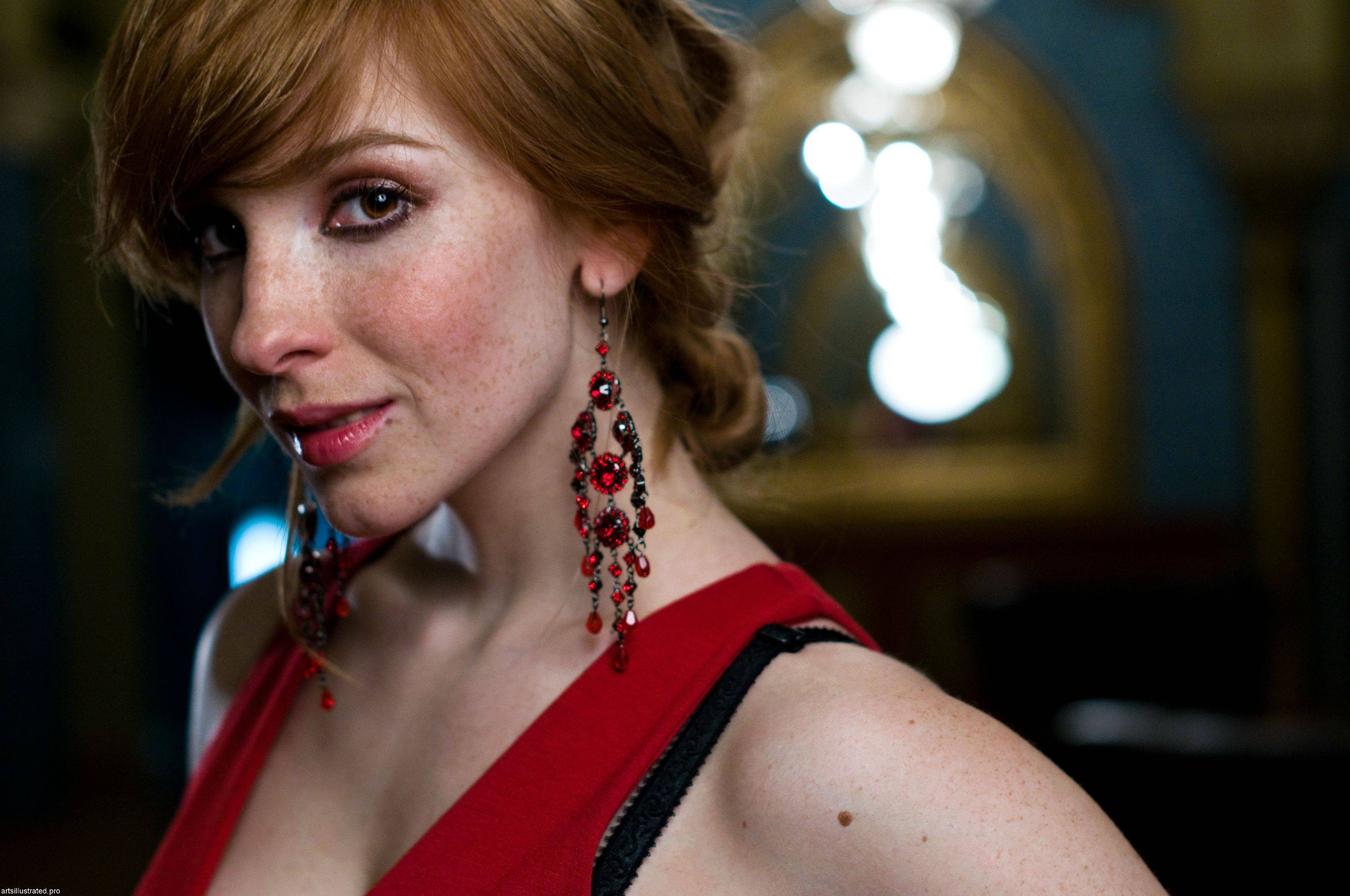 Women Actress Redhead Long Hair Vica Kerekes Freckles Face Long Earings 3216x2136