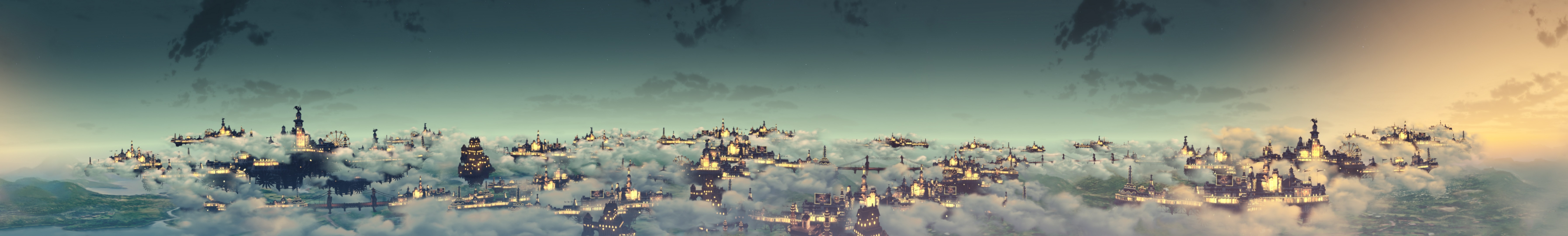 BioShock Infinite Colombia Artwork Video Games Clouds City Panoramas BioShock 7178x1080