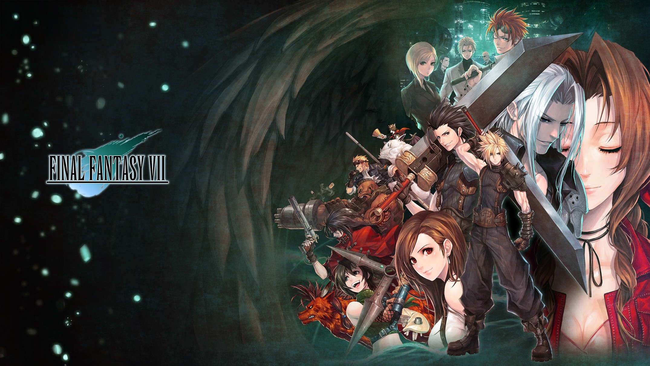 Final Fantasy Vii Artwork Video Games Zack Fair Aerith Gainsborough Cloud Strife Sephiroth Tifa Lock 2149x1209