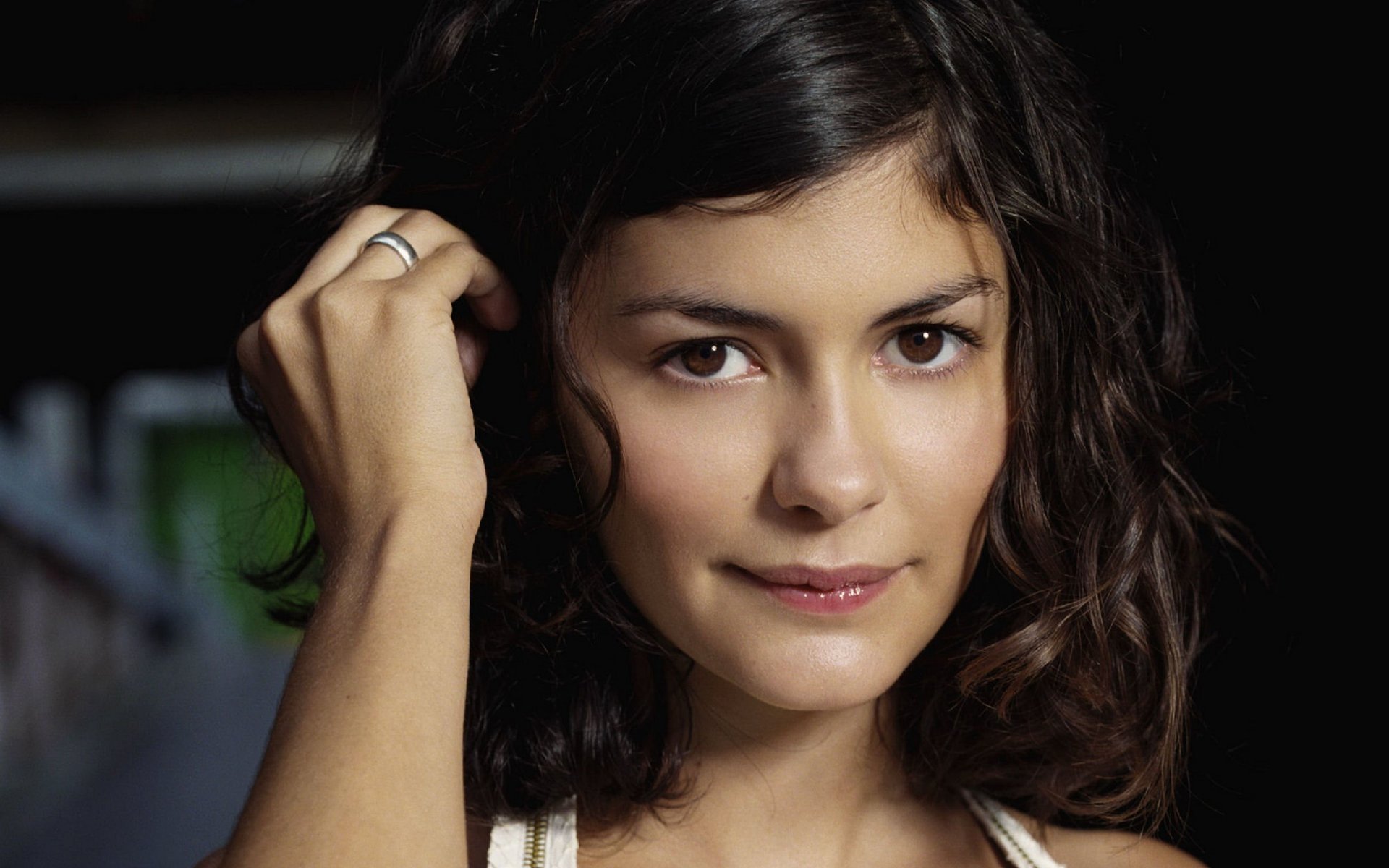 French Audrey Tautou Actress Brunette Face Brown Eyes Woman 1920x1200