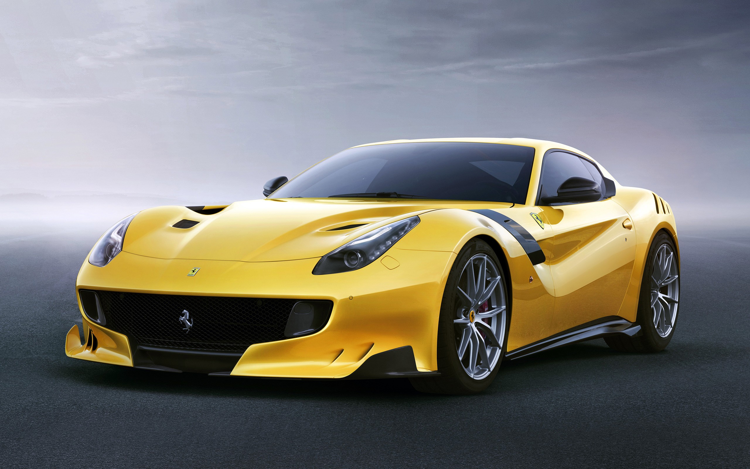 Ferrari F12 TDF Car Vehicle Yellow Cars 2560x1600