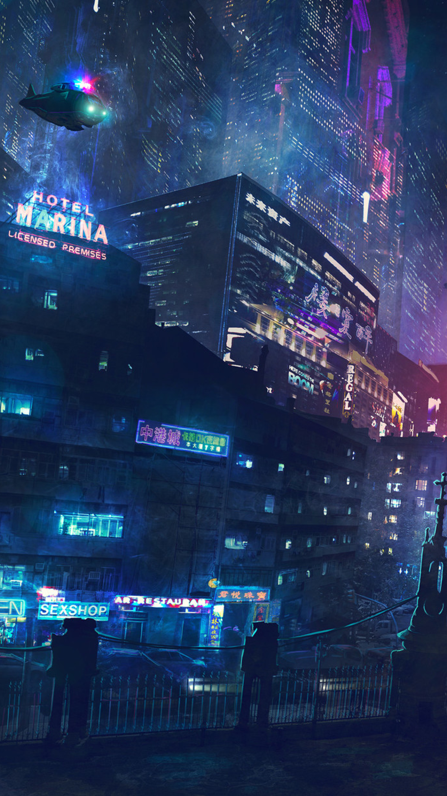 Cyberpunk Artwork Street Futuristic Dark Science Fiction Dystopic 1440x2560