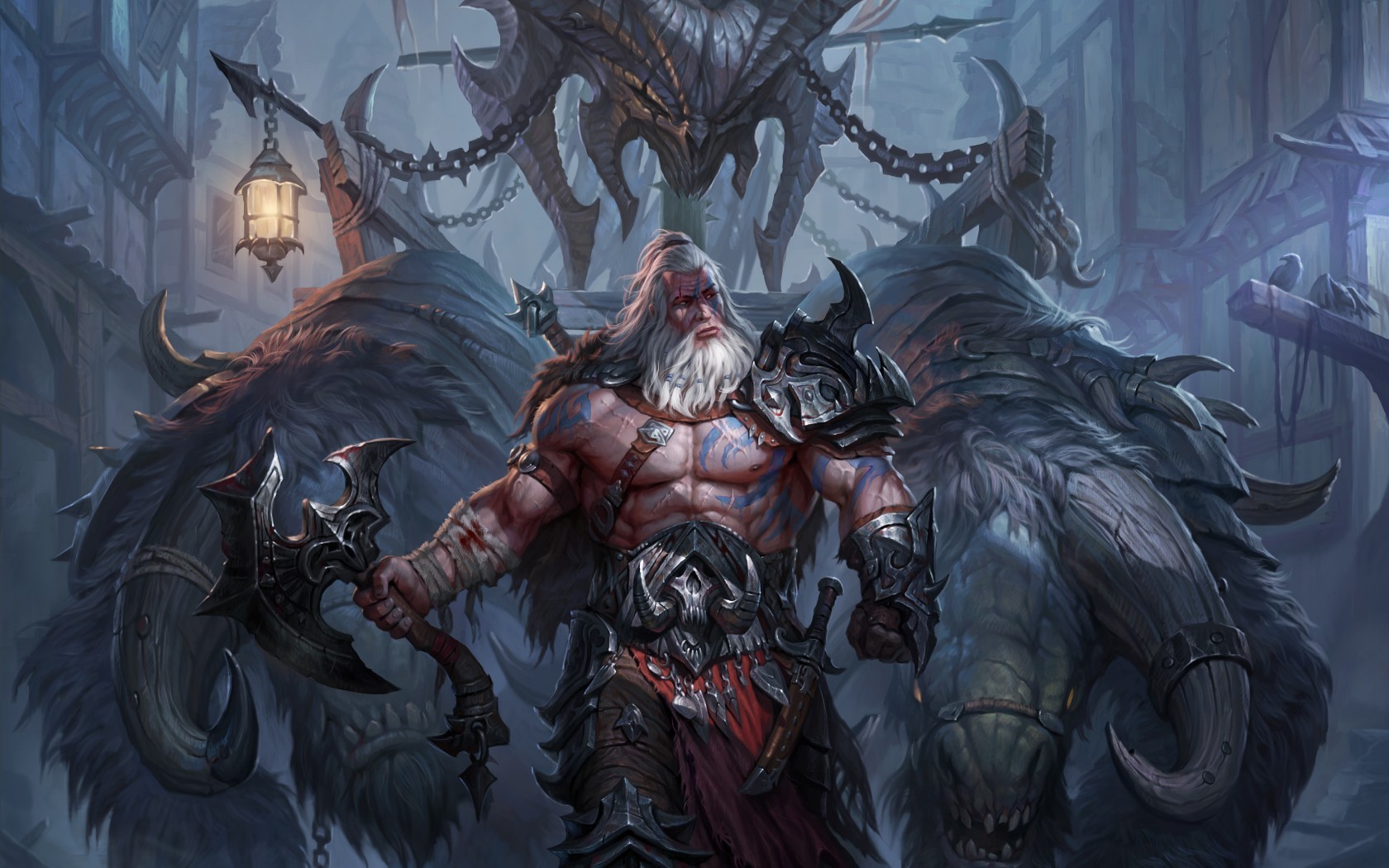 Diablo Iii Diablo Video Games Fantasy Art Digital Art Warrior Barbarian 1680x1050