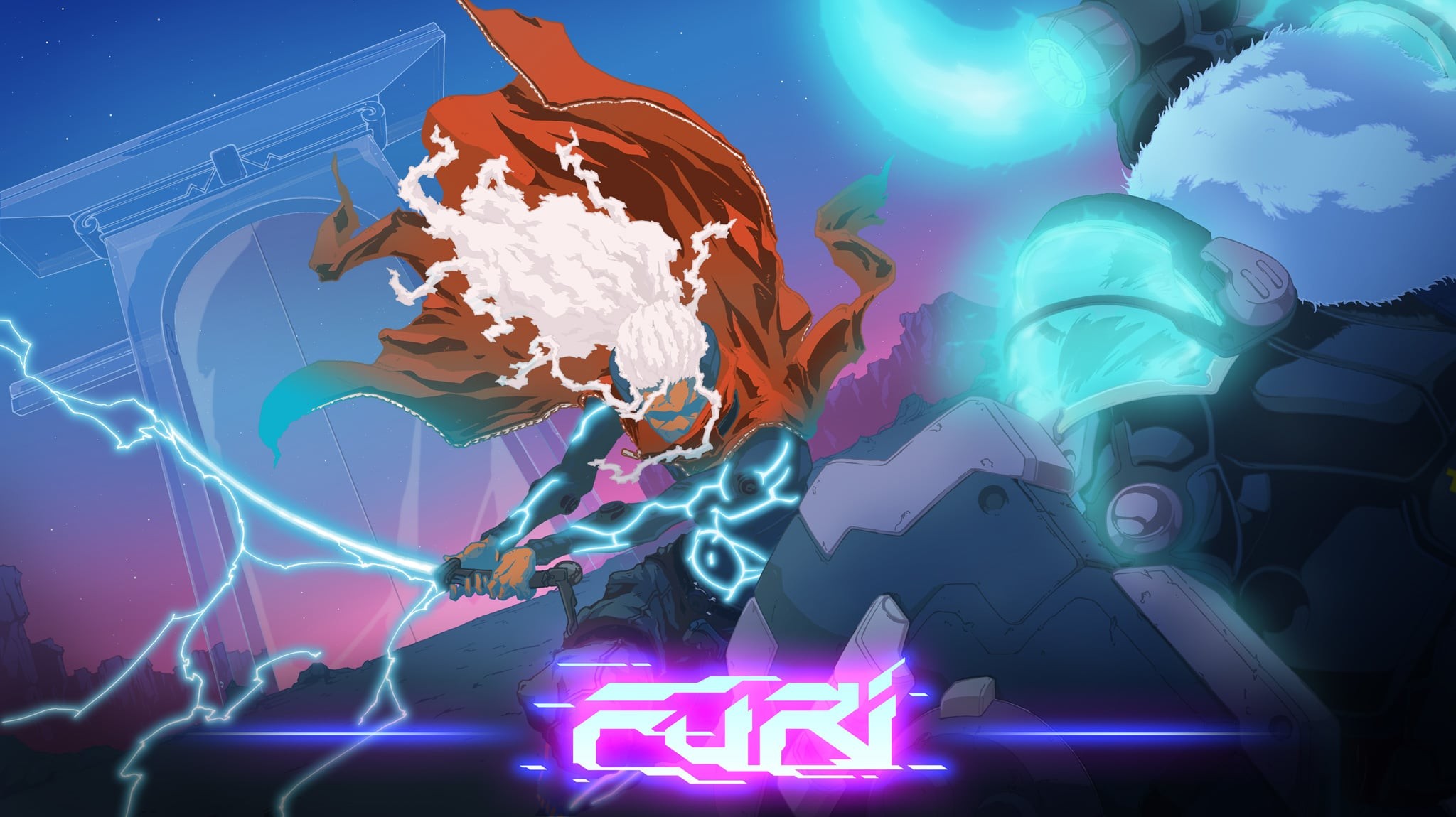 Furi The Game Bakers Takashi Okazaki Samurai Neon Toxic 1980s 2048x1150