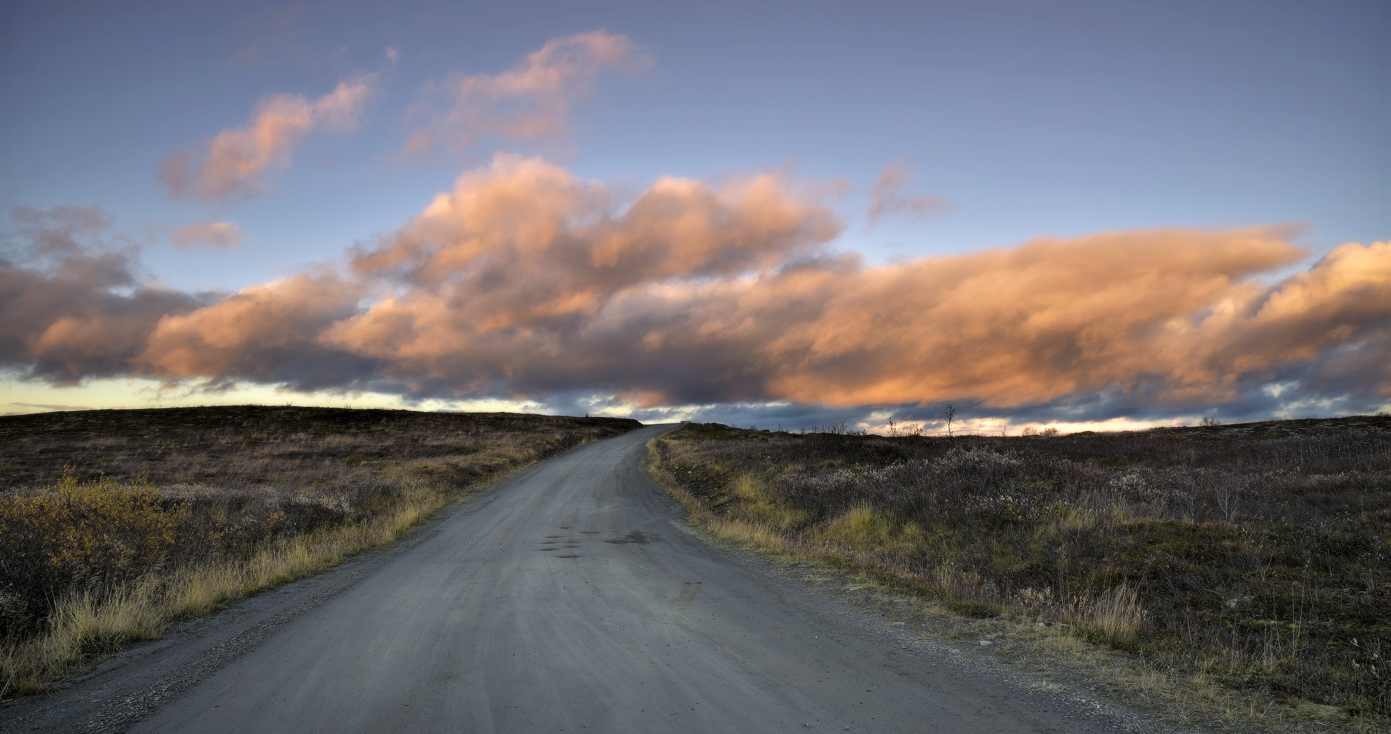 Road Sky Landscape Clouds Dirtroad 2728x1440