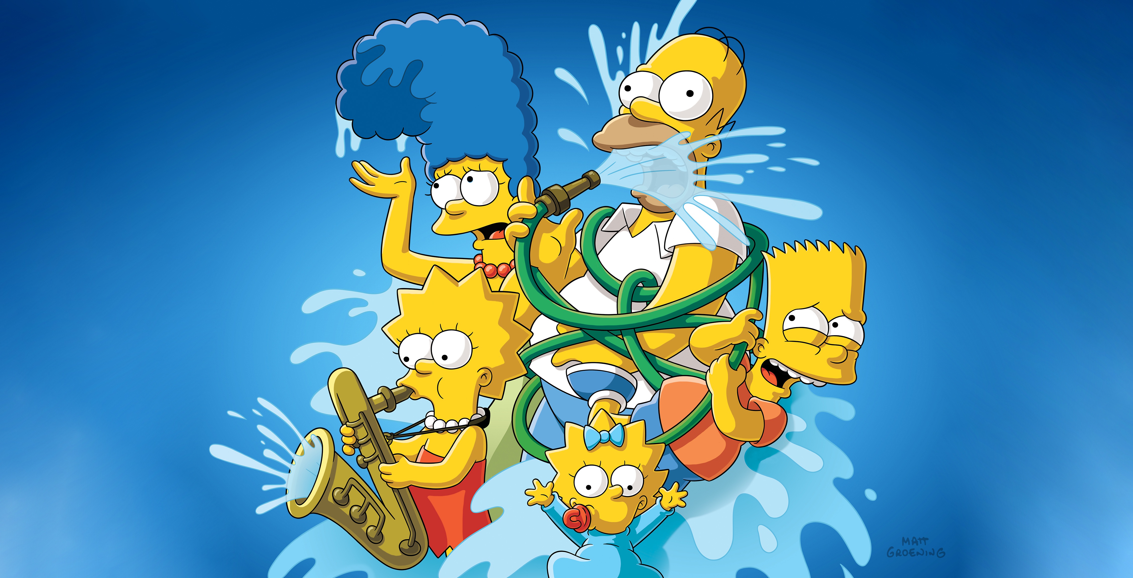 The Simpsons Cartoon Tv Series Humor Marge Simpson Homer Simpson Lisa Simpson Maggie Simpson Bart Si 4516x2304