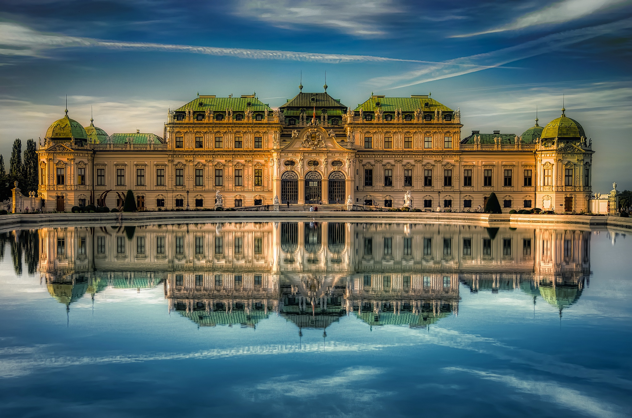 Palace Vienna Architecture Reflection Austria Building 2048x1354