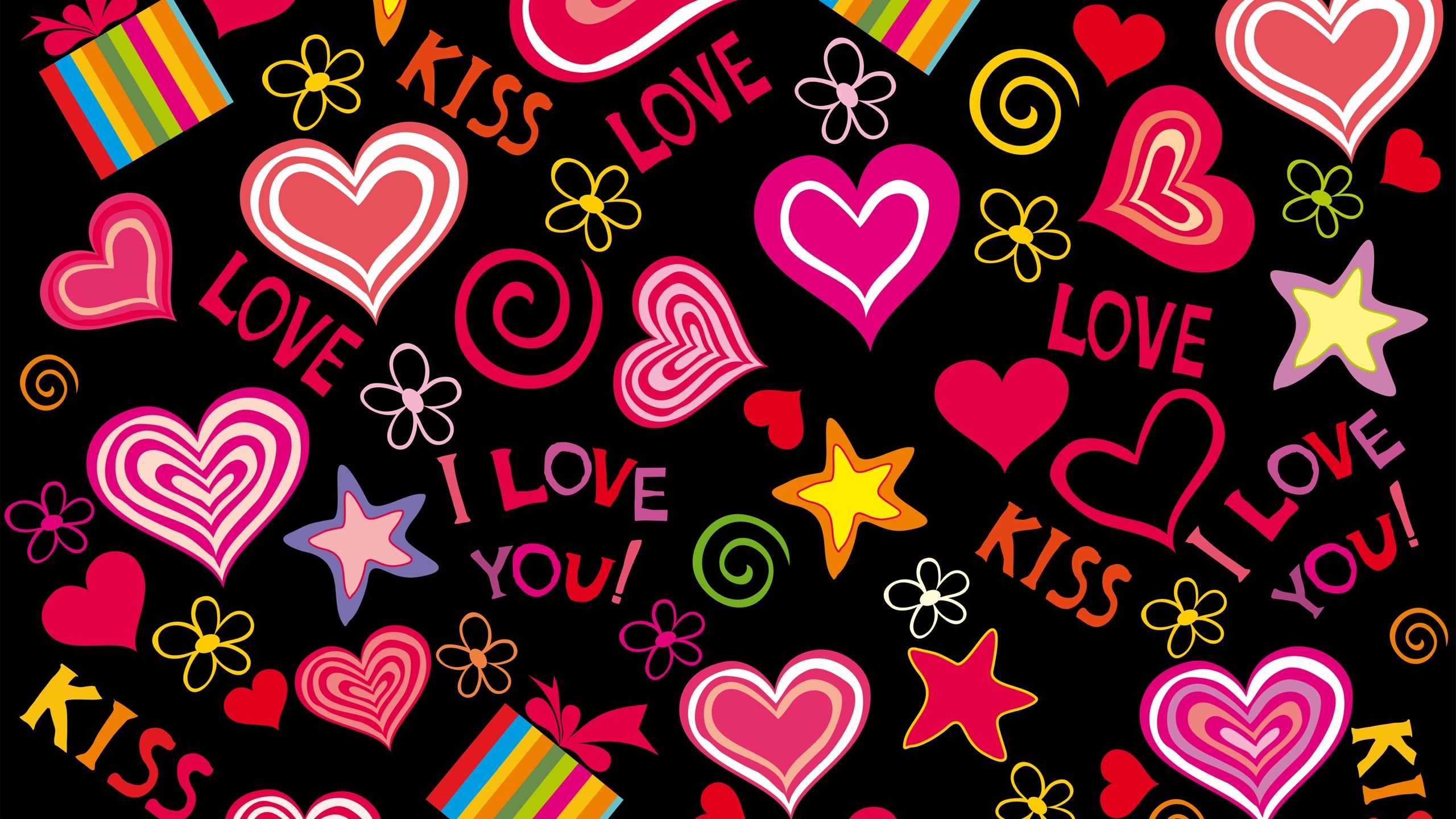 Love Note Kiss Note Colorful 2560x1440