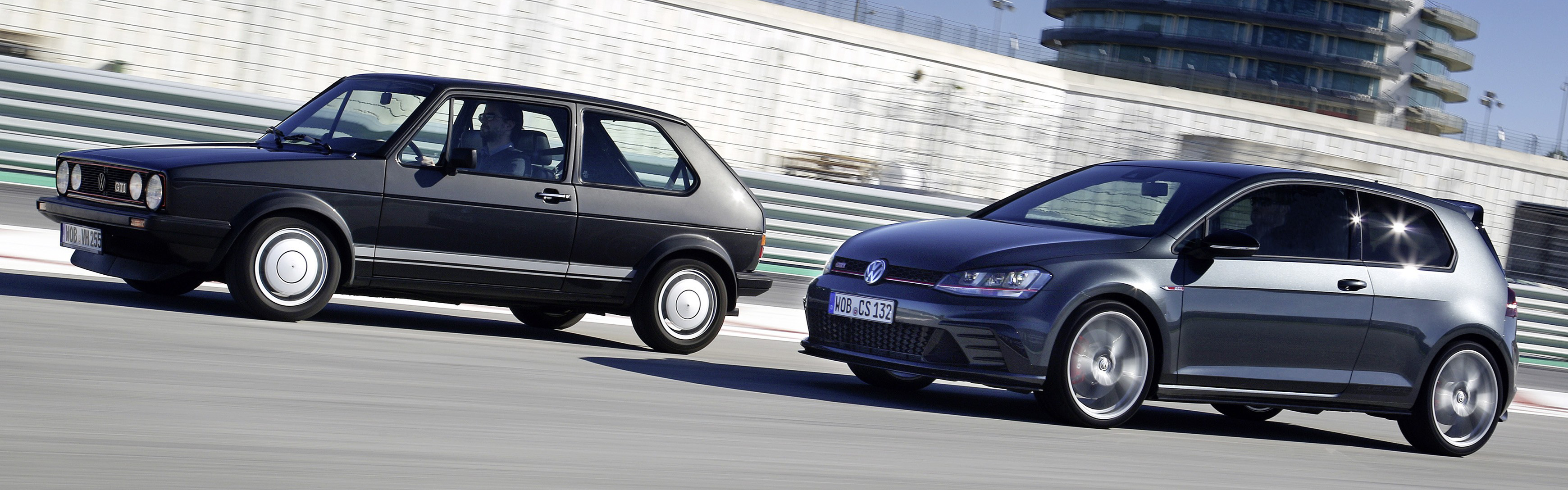 Race Tracks Car Vehicle Motion Blur Volkswagen Golf Mk1 Volkswagen Golf Mk7 Volkswagen Volkswagen Go 3480x1088