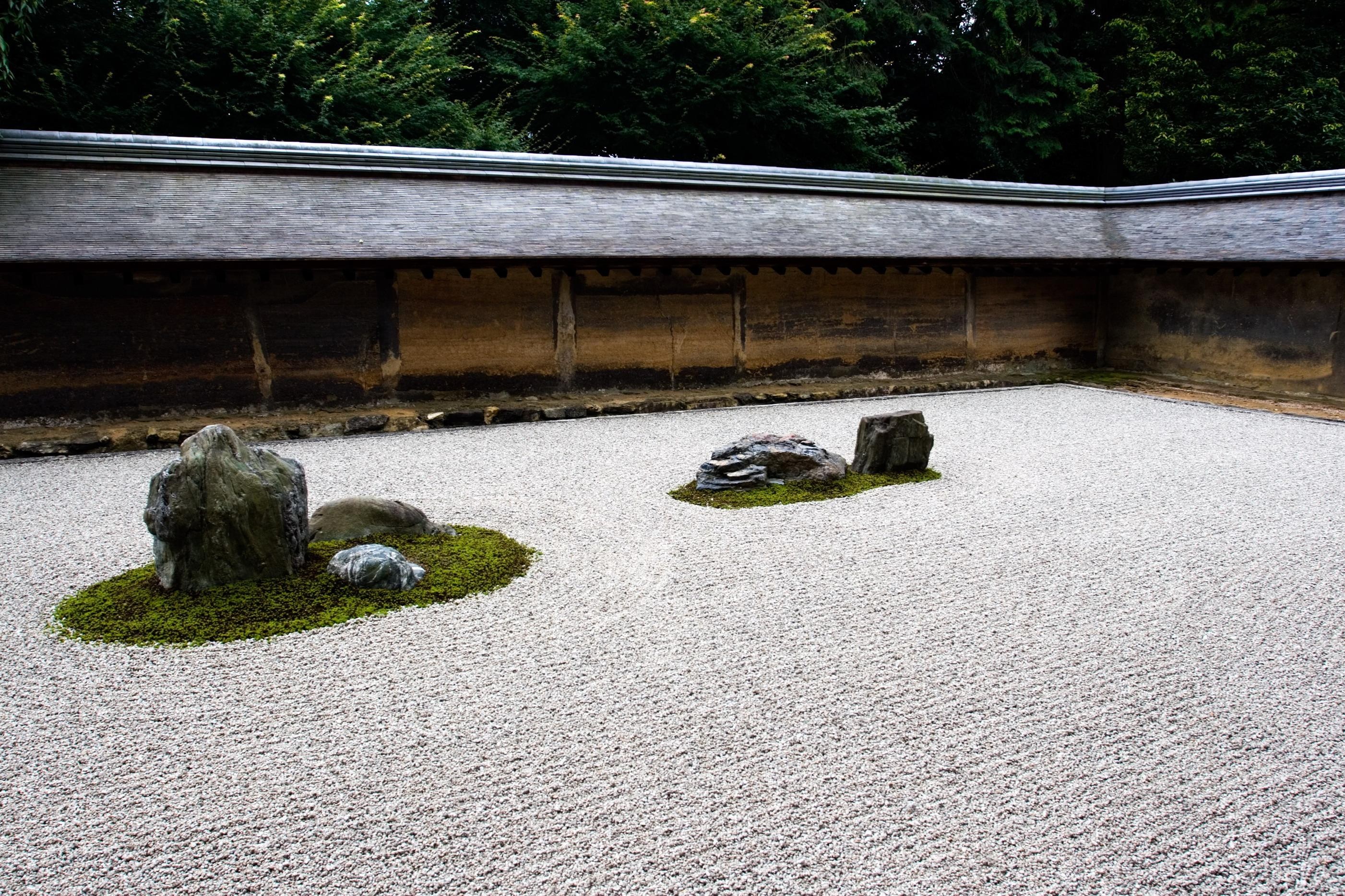 Zen Garden Japanese Garden Stones Trees 2803x1869